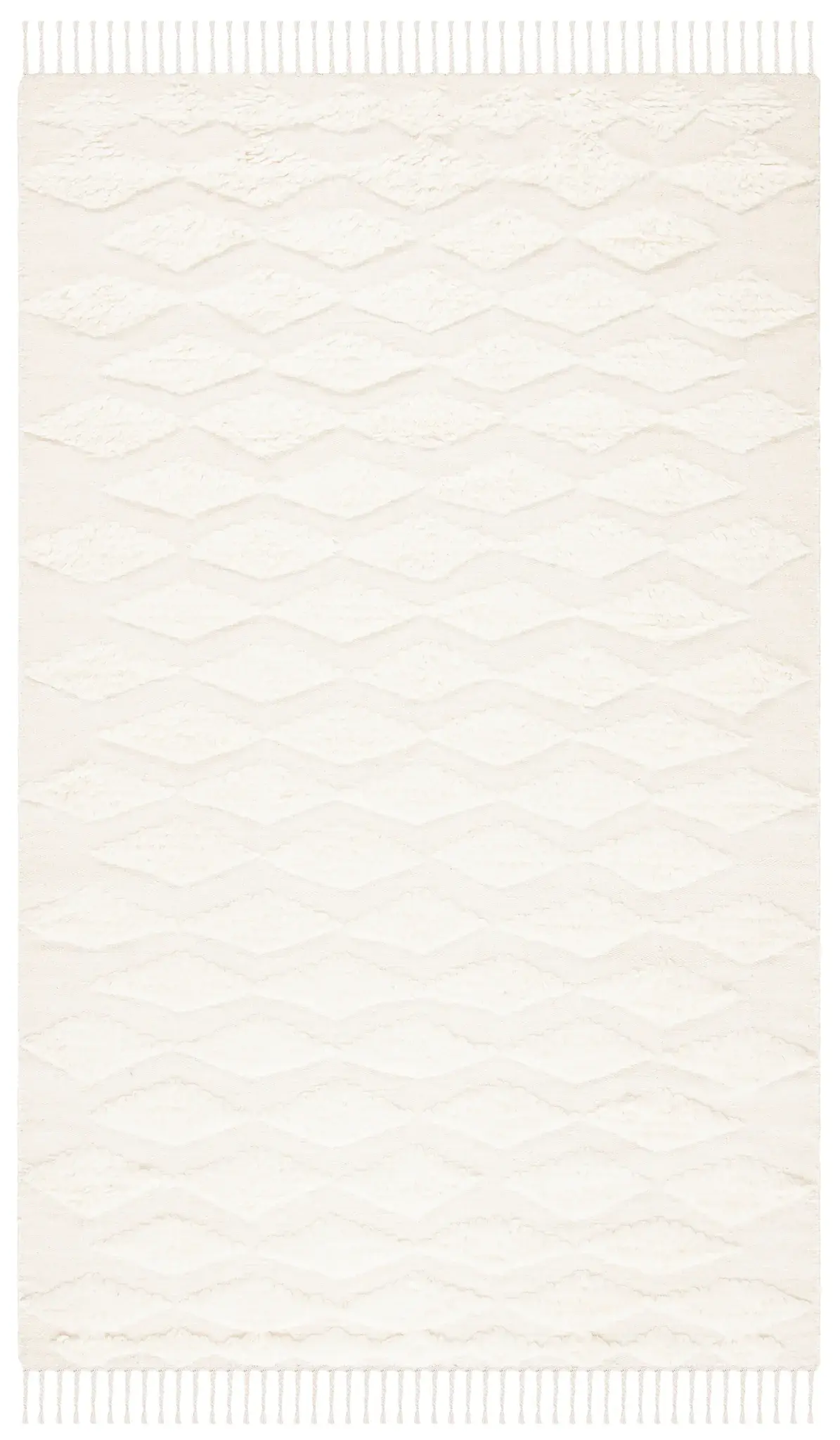 Casablanca Shaggy Diamond Hand-Woven Wool Rug