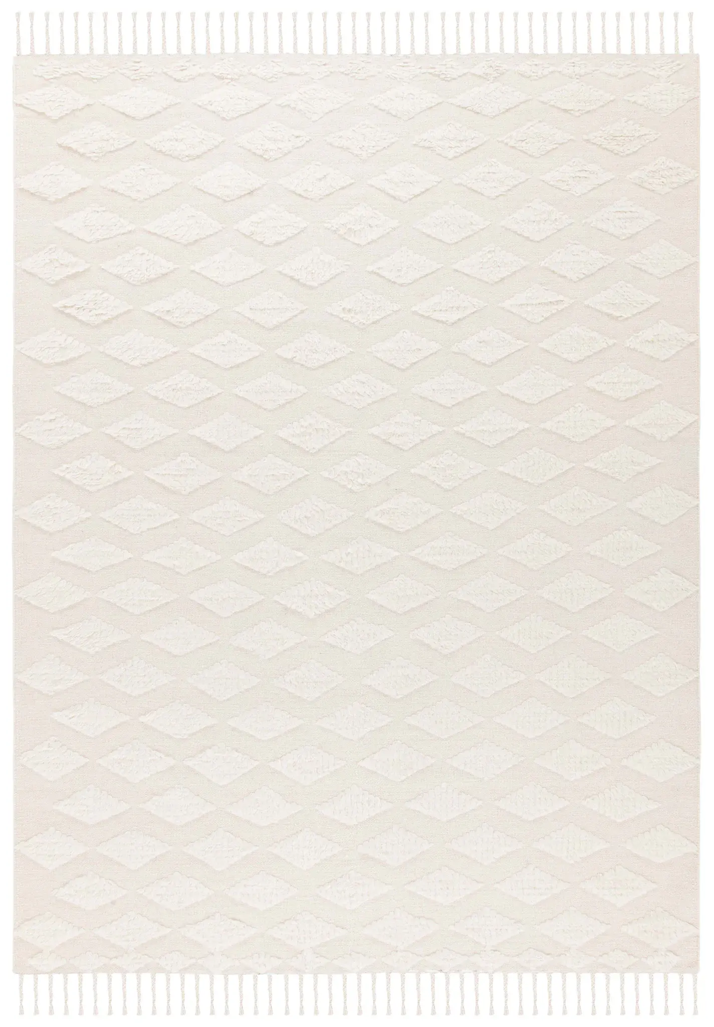 Casablanca Shaggy Diamond Hand-Woven Wool Rug