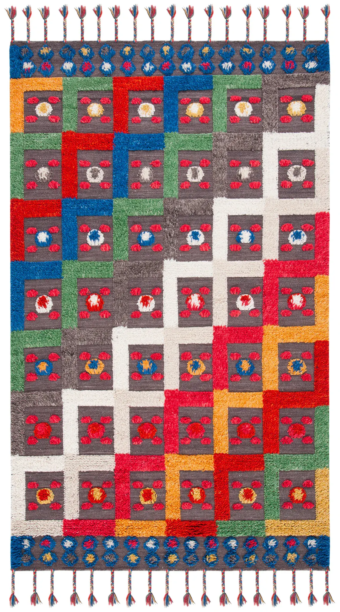 Casablanca Checkered Block Hand-Loomed Wool Rug