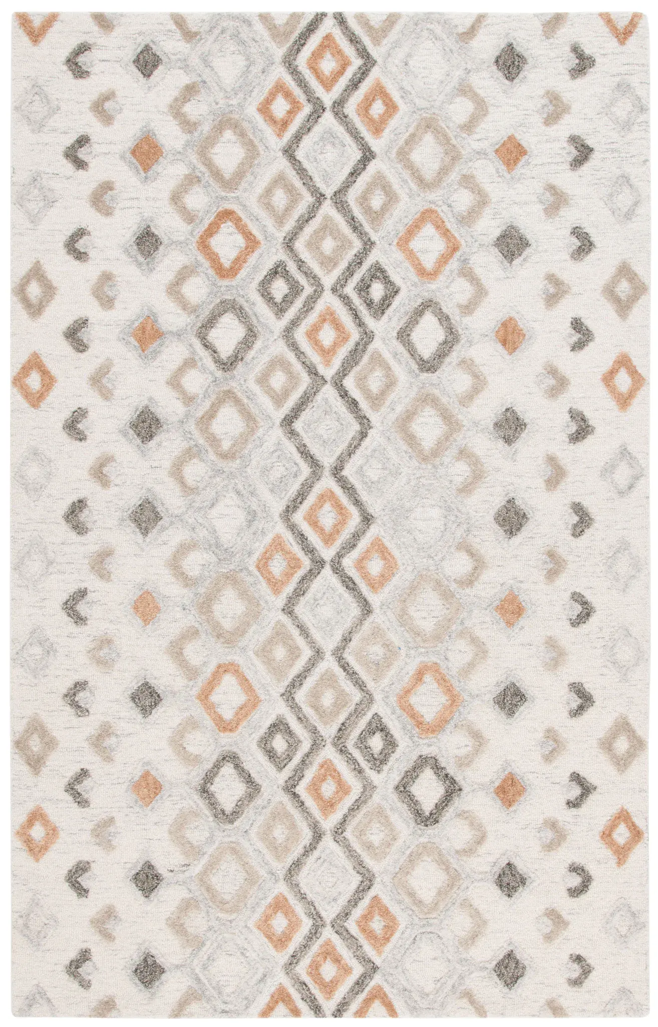 Casablanca Diamond Band Hand-Tufted Wool Shag Rug
