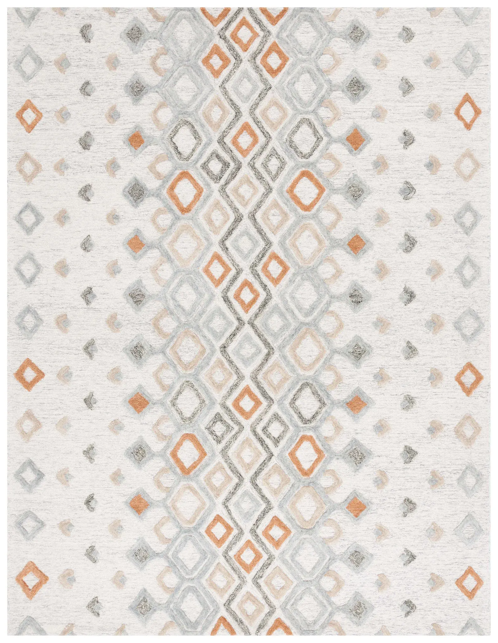 Casablanca Diamond Band Hand-Tufted Wool Shag Rug