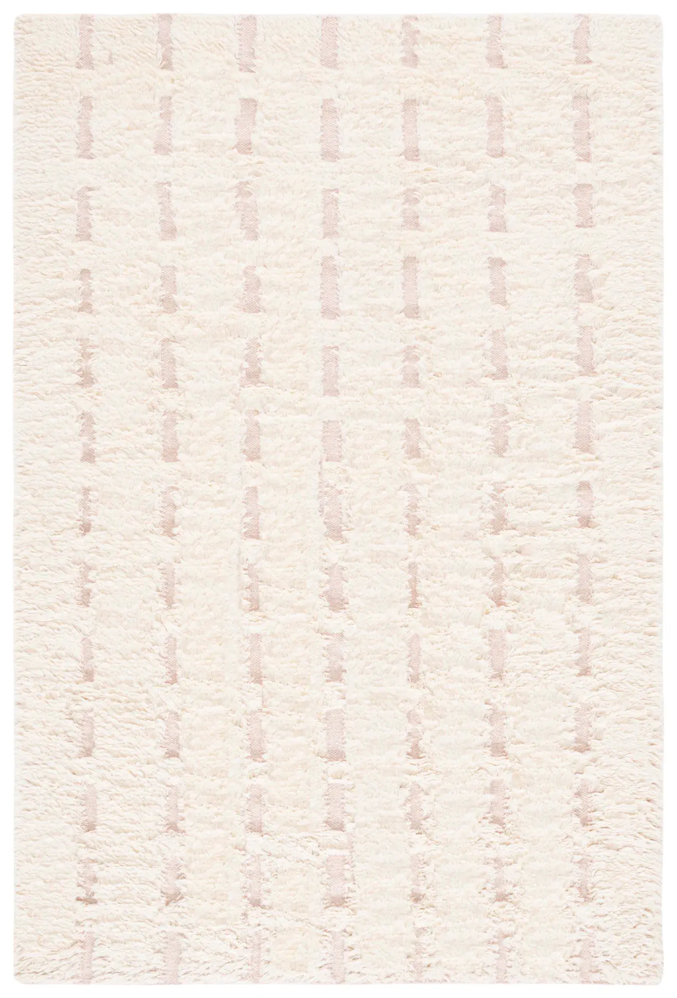 Casablanca Dashed Stripe Hand-Woven Shag Wool Rug