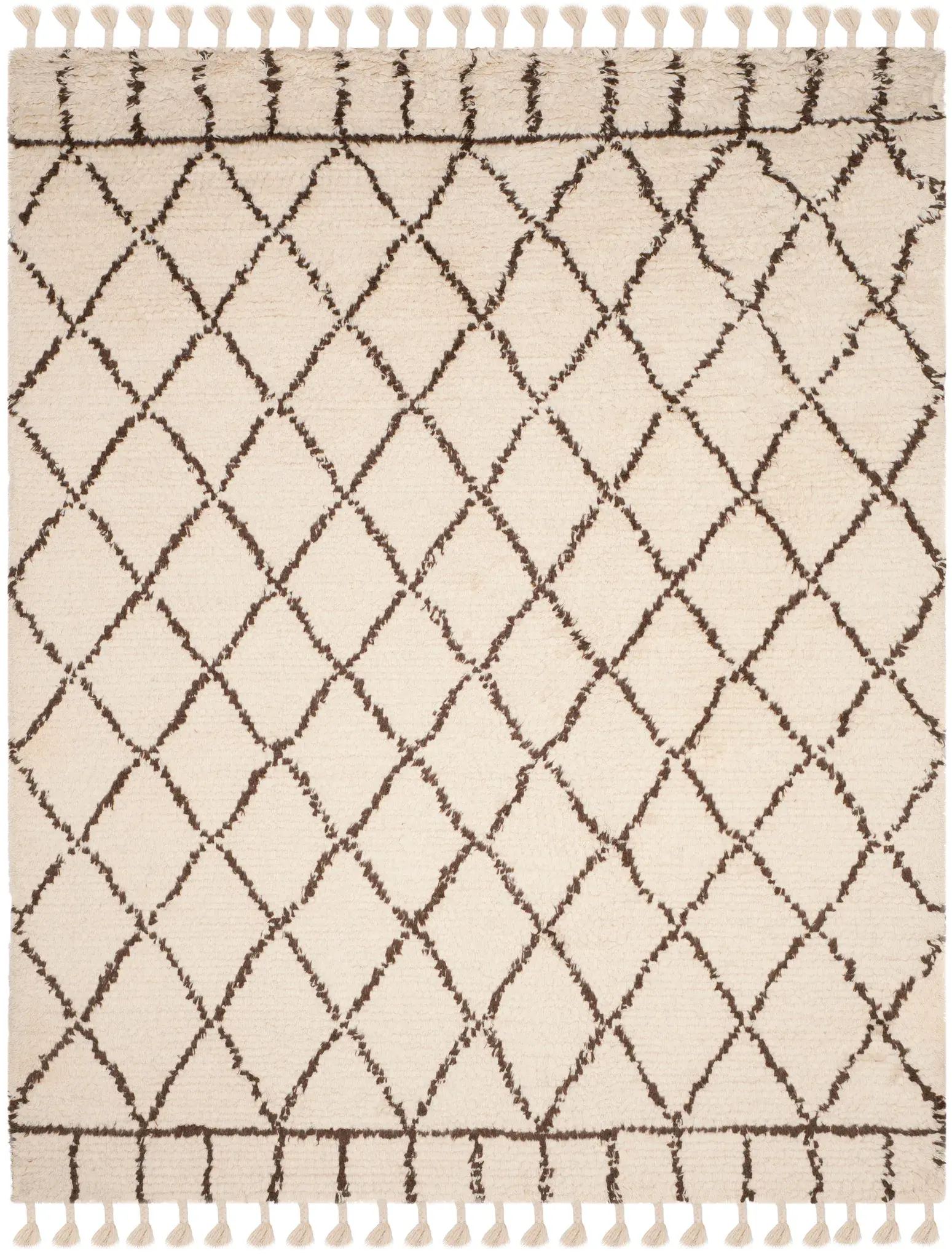 Casablanca Diamond Trellis Hand-Tufted Shag Wool Rug