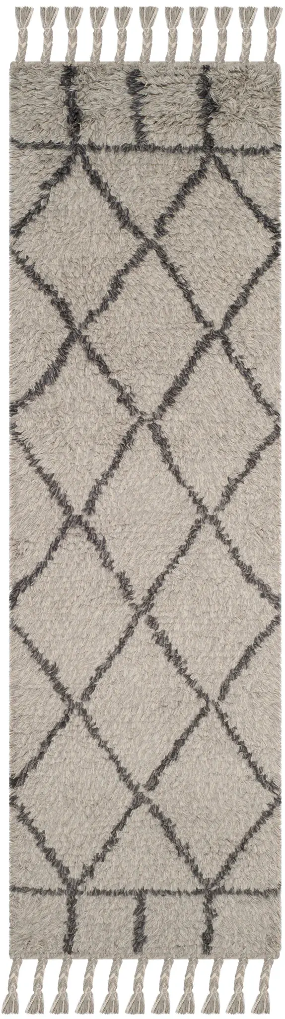 Casablanca Diamond Trellis Hand-Tufted Shag Wool Rug