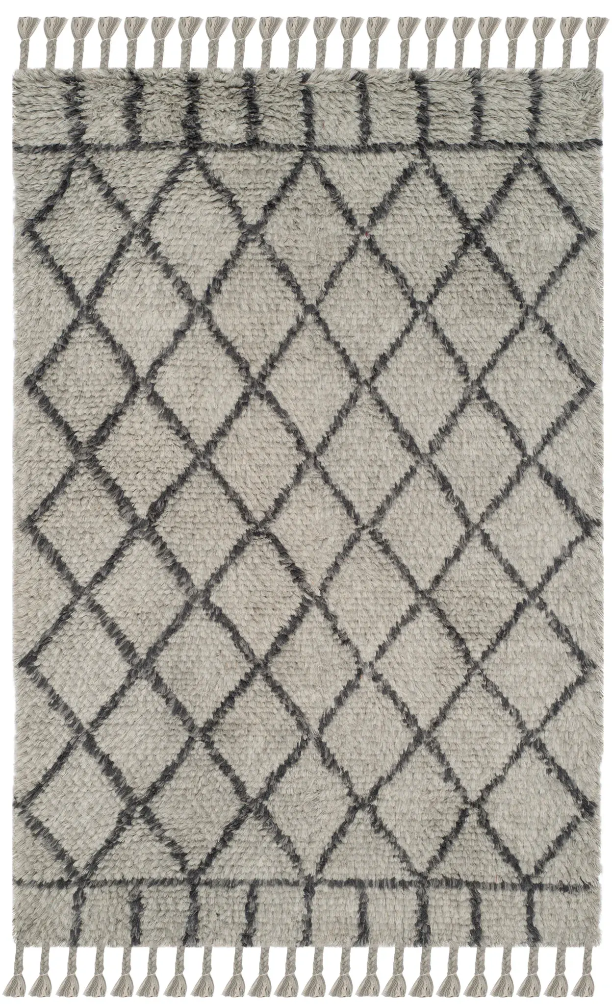 Casablanca Diamond Trellis Hand-Tufted Shag Wool Rug