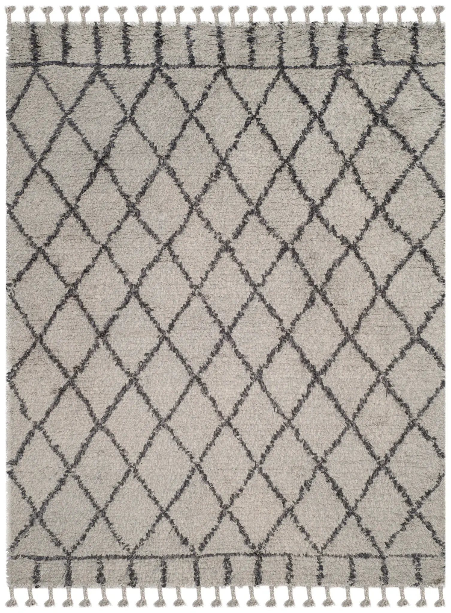 Casablanca Diamond Trellis Hand-Tufted Shag Wool Rug