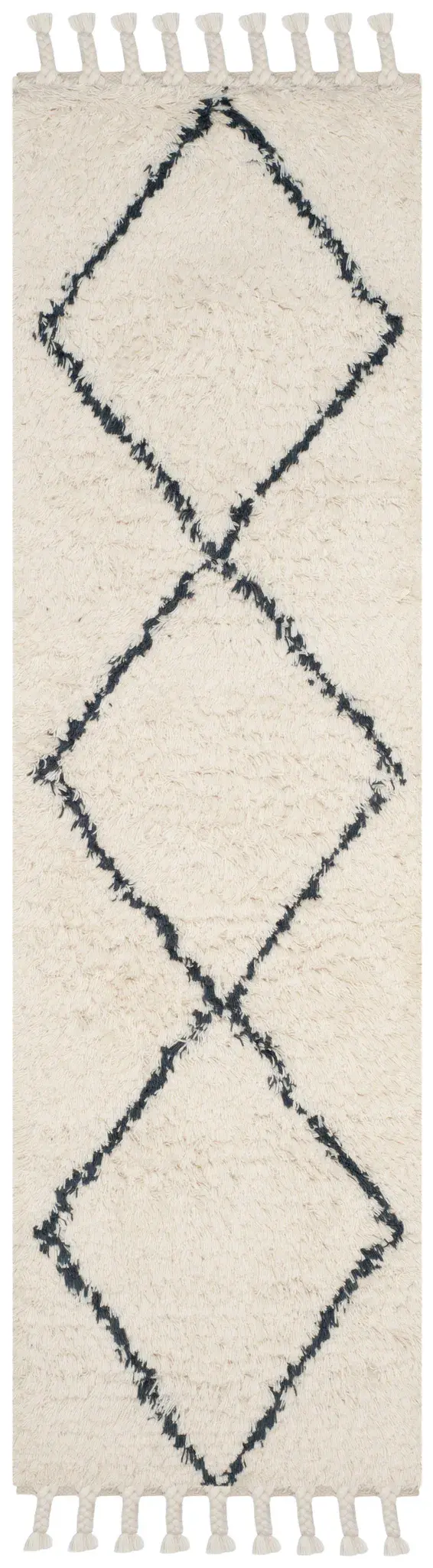 Casablanca Large Diamond Hand-Tufted Shag Wool Rug