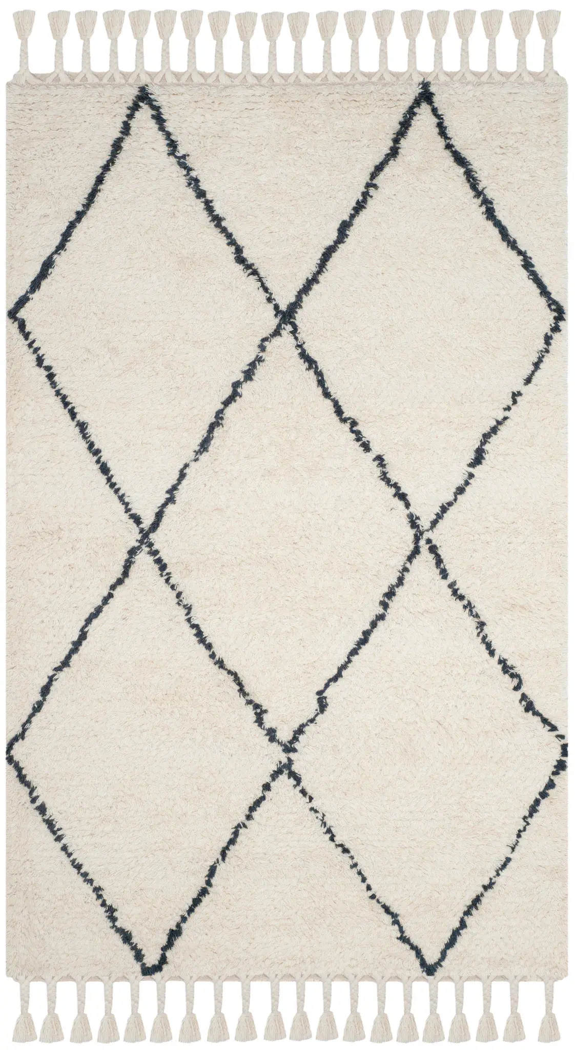 Casablanca Large Diamond Hand-Tufted Shag Wool Rug