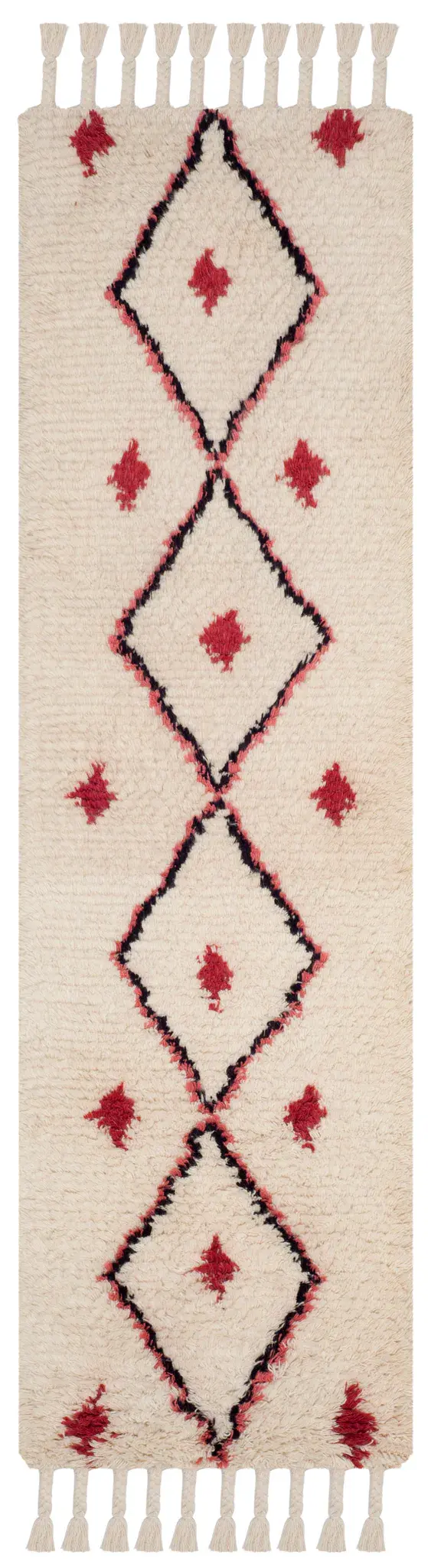 Casablanca Diamond Motif Trellis Hand-Tufted Shag Wool Rug