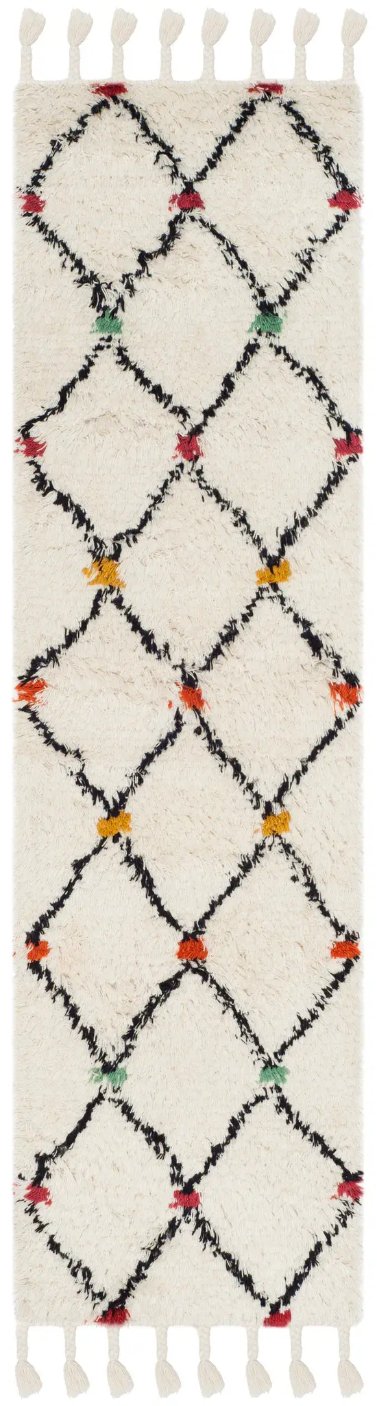 Casablanca Dot Trellis Hand-Tufted Shag Wool Rug