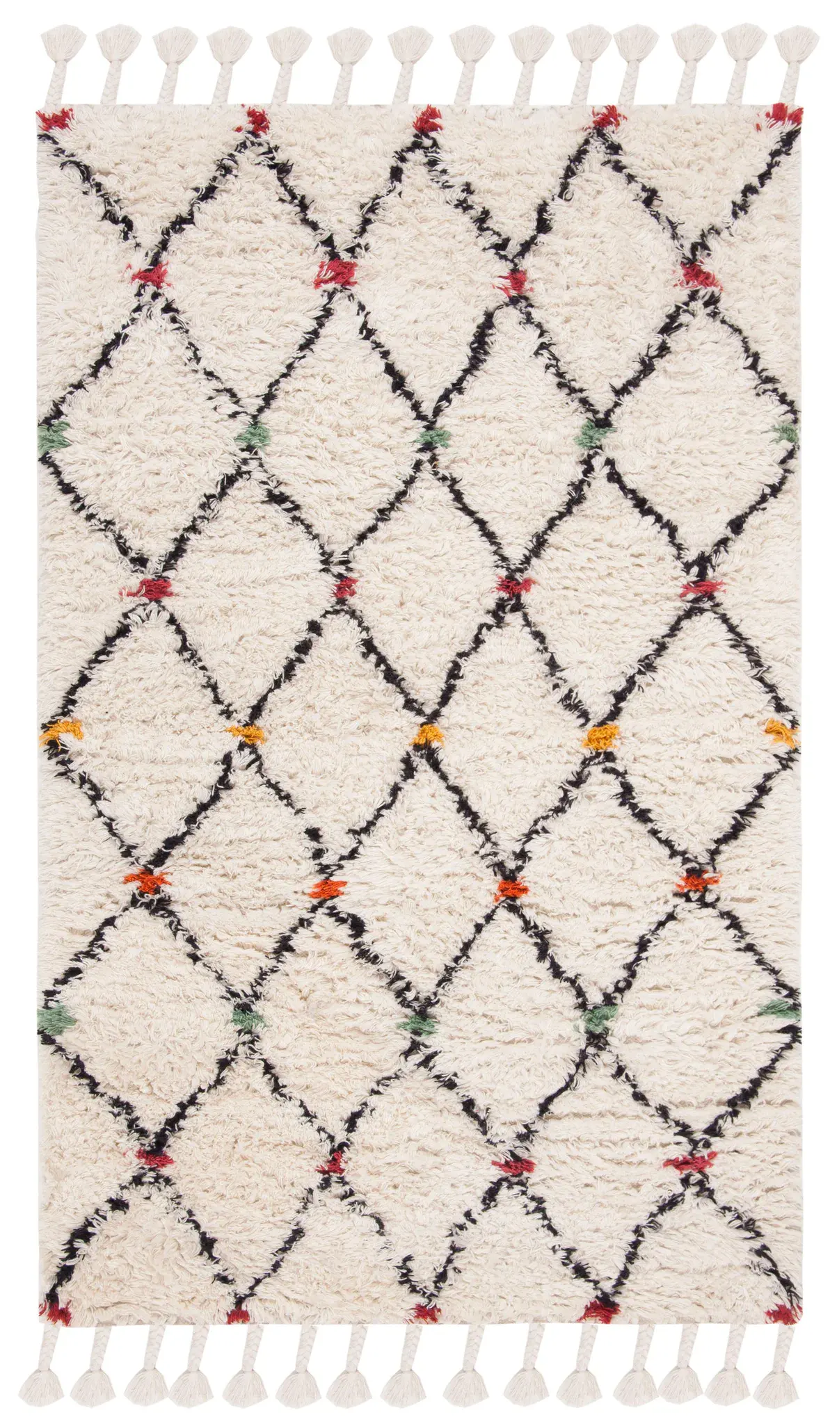 Casablanca Dot Trellis Hand-Tufted Shag Wool Rug