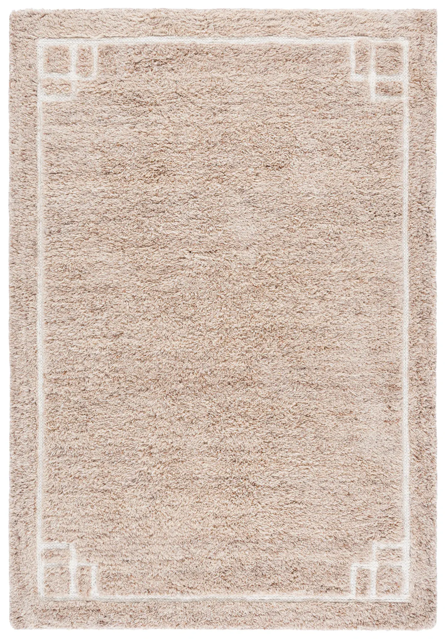 Casablanca Geometric Border Hand-Tufted Wool Rug