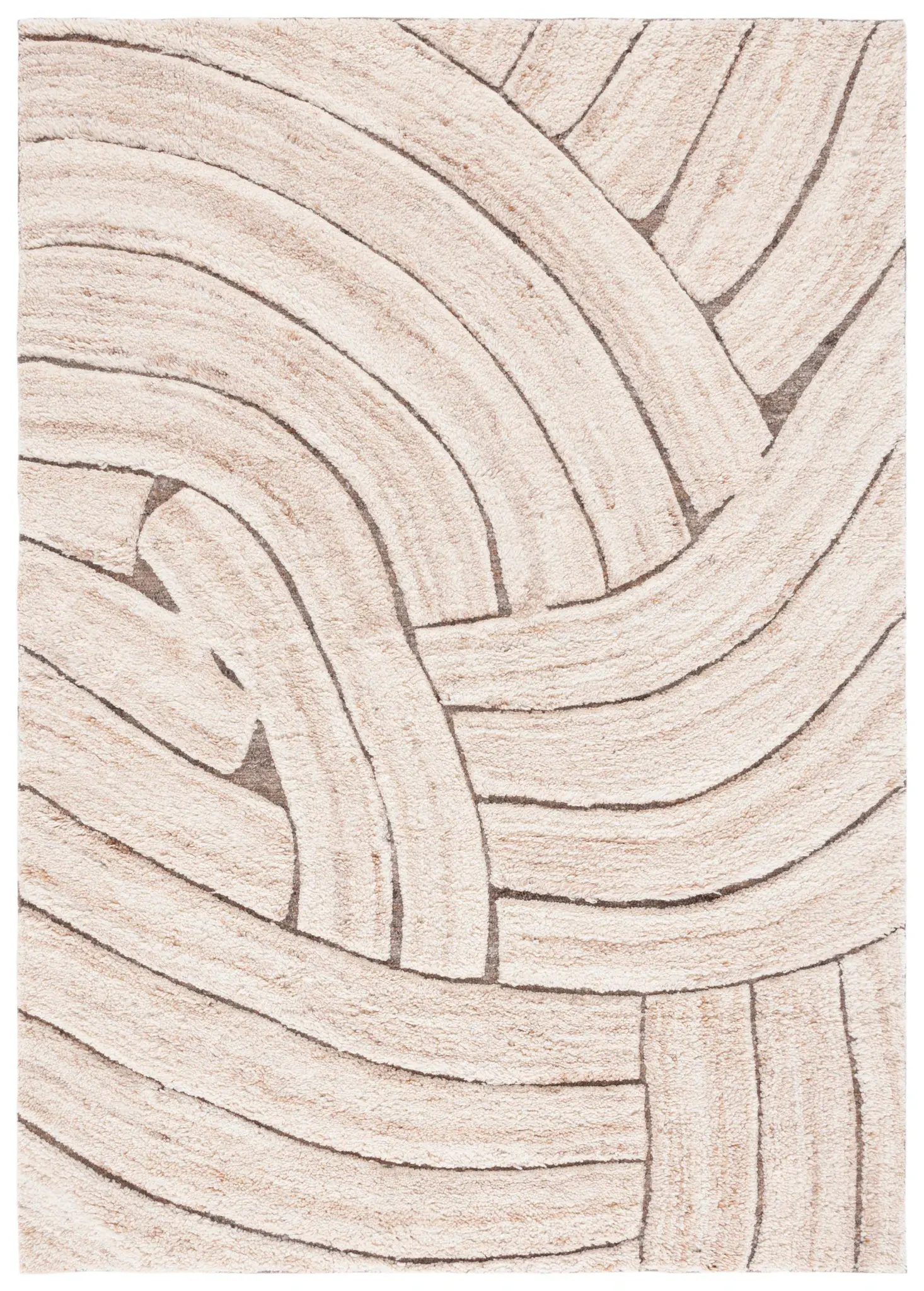 Casablanca Curved Stripe Hand-Woven Wool Rug
