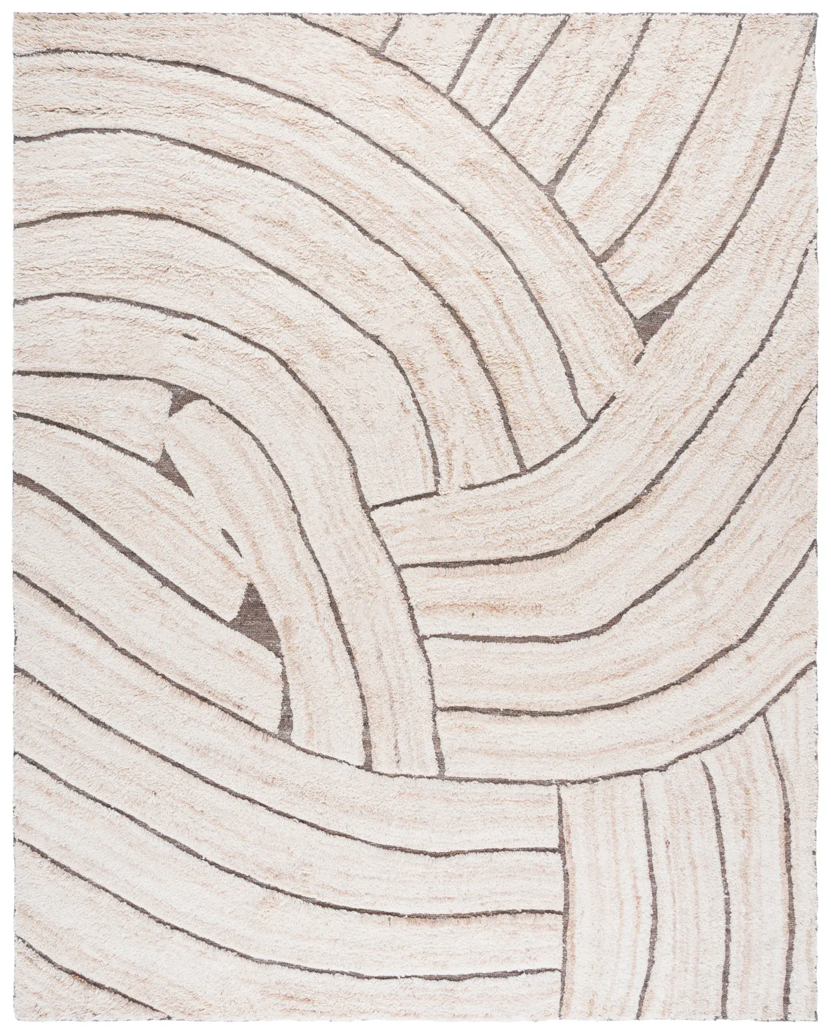 Casablanca Curved Stripe Hand-Woven Wool Rug