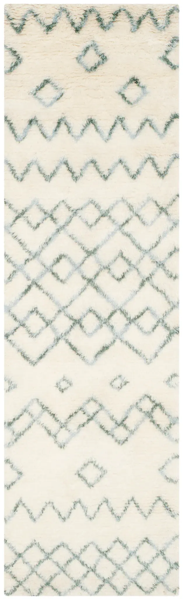 Casablanca Banded Geometric Hand-Tufted Shag Rug
