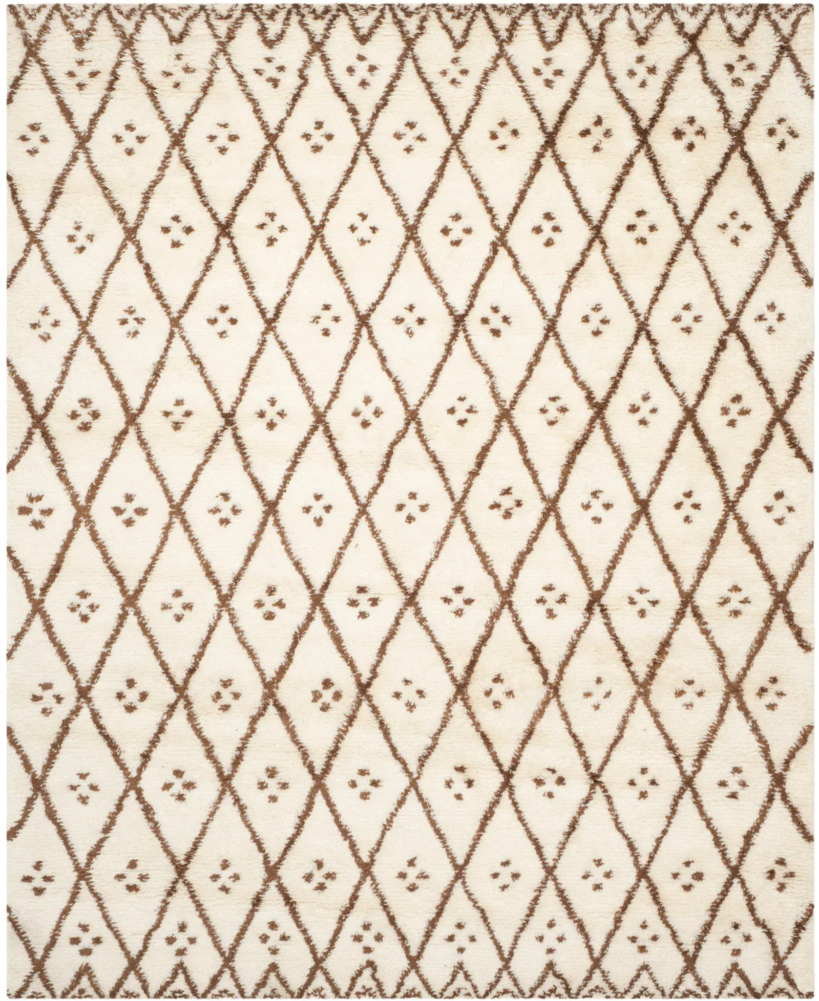 Casablanca Dotted Diamond Trellis Hand-Tufted Shag Rug