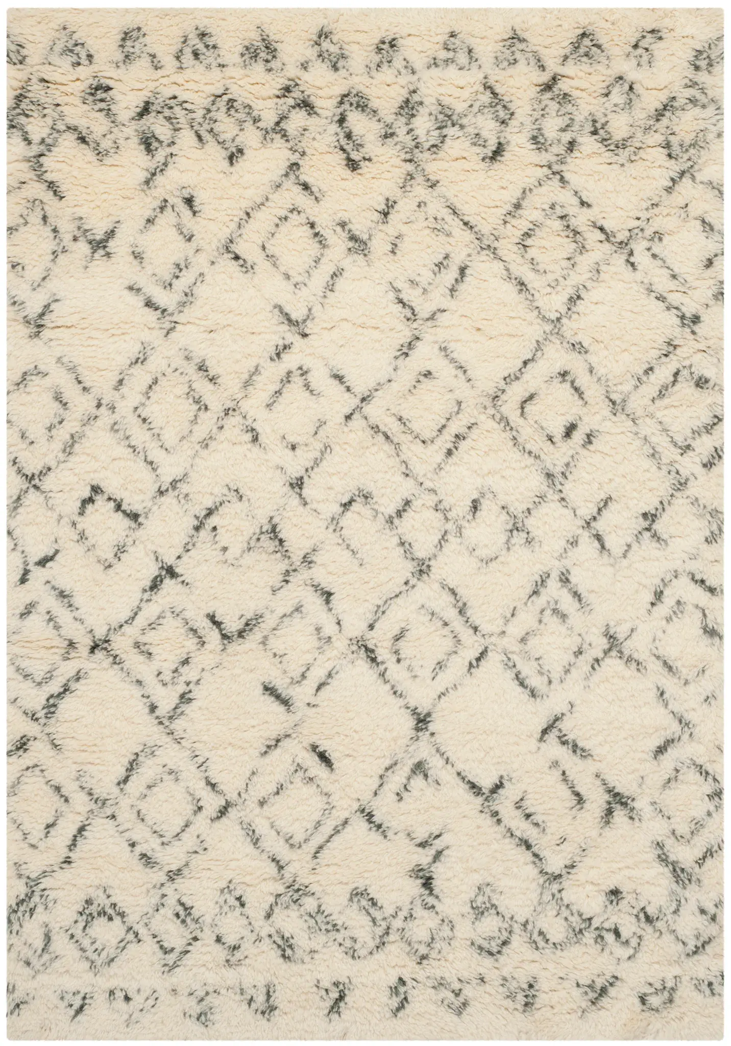 Casablanca Concentric Diamond Hand-Tufted Shag Rug
