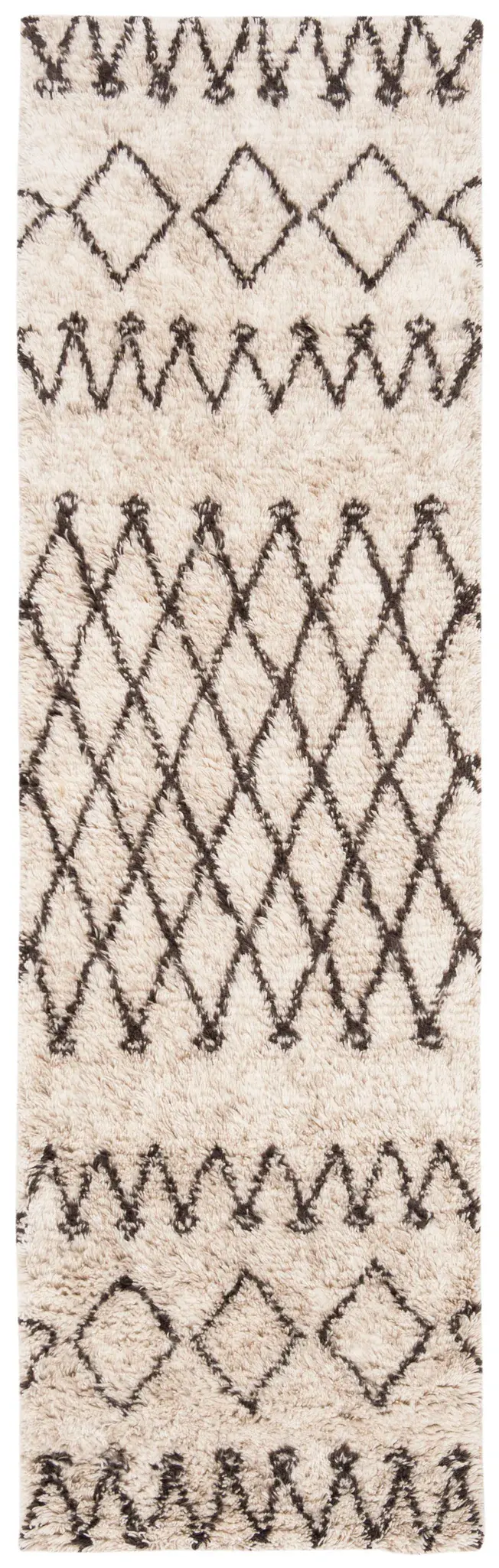 Casablanca Banded Diamond Hand-Tufted Shag Rug