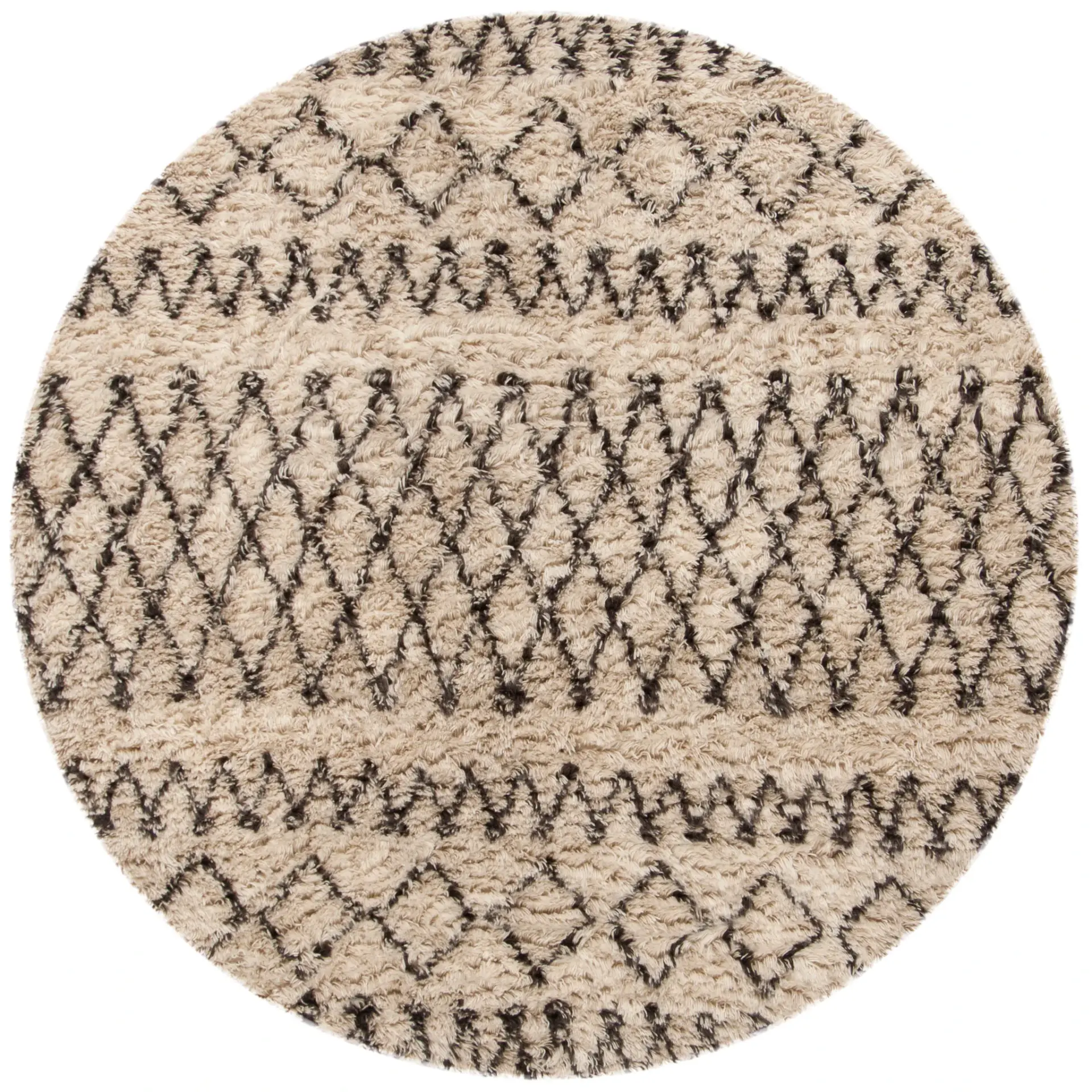 Casablanca Banded Diamond Hand-Tufted Shag Rug