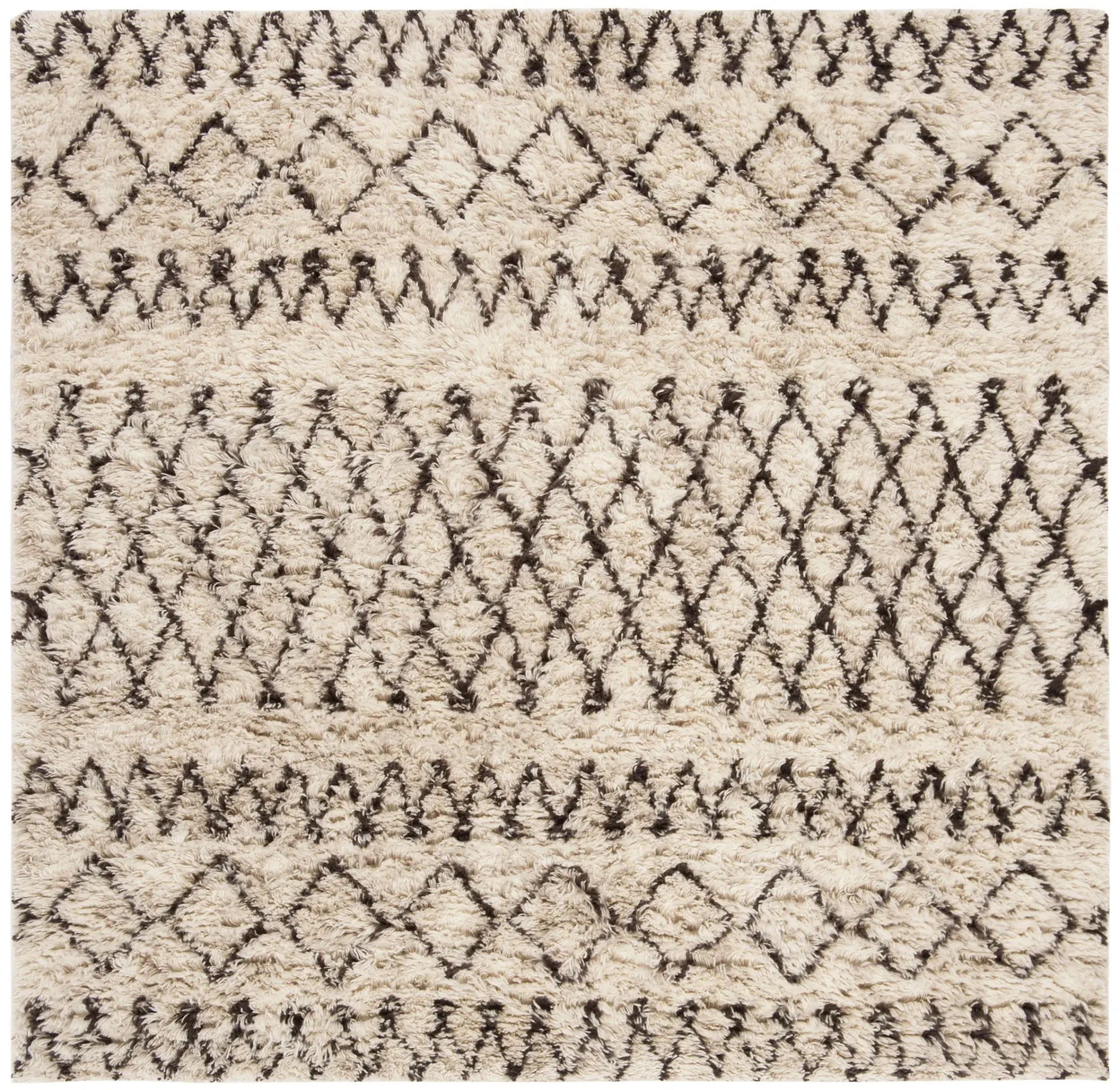 Casablanca Banded Diamond Hand-Tufted Shag Rug