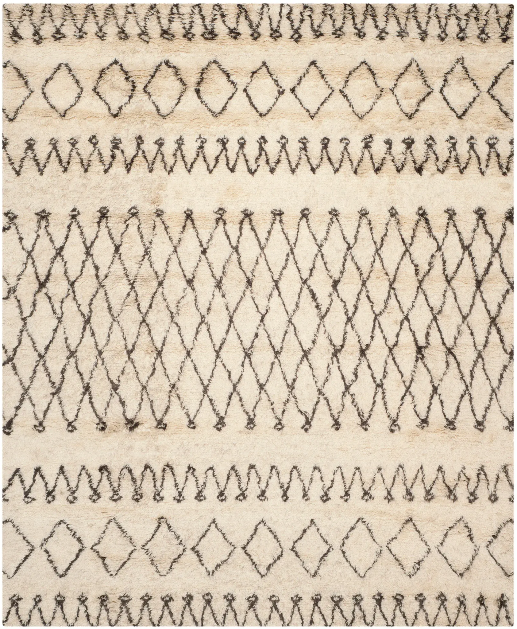 Casablanca Banded Diamond Hand-Tufted Shag Rug