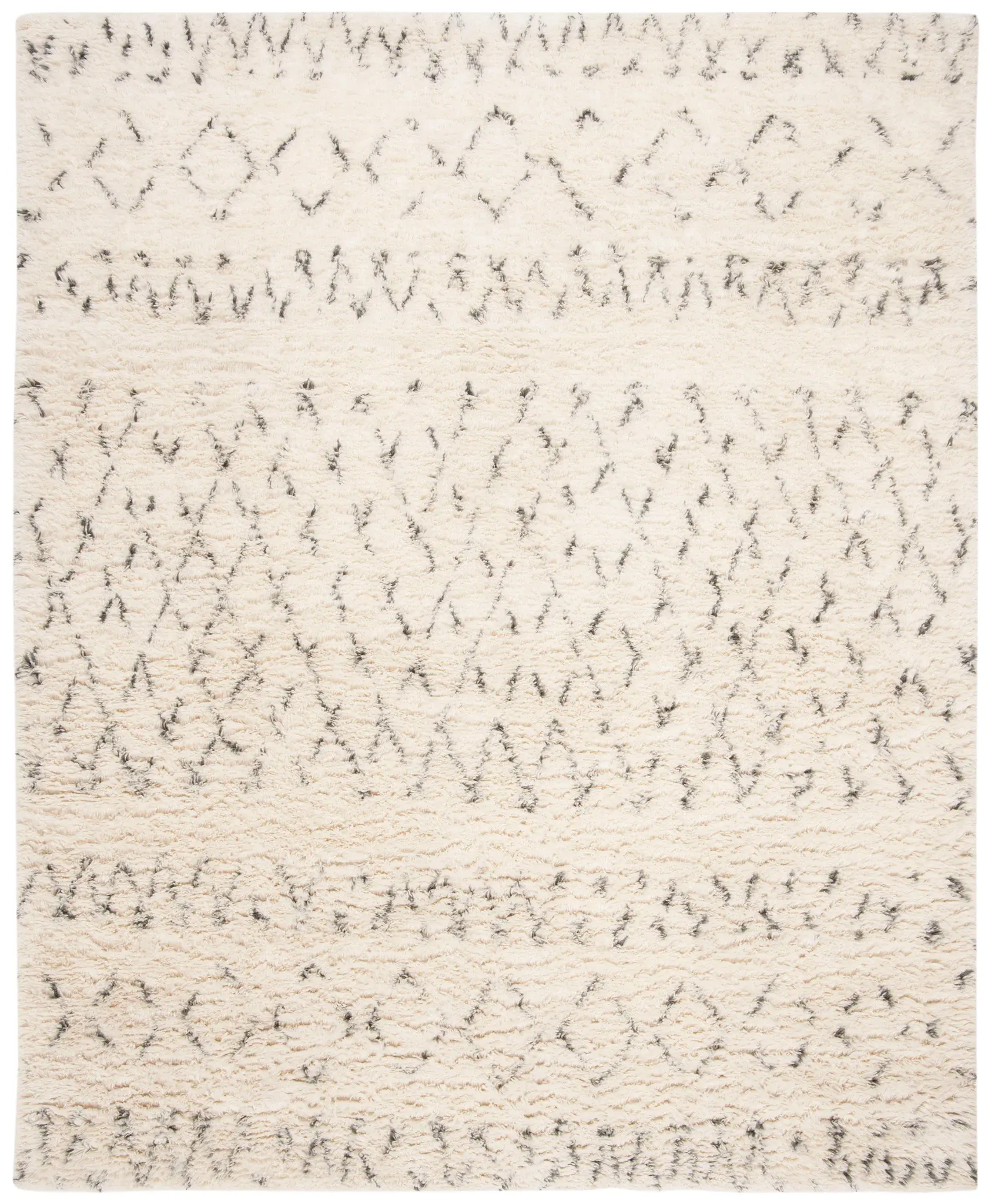 Casablanca Banded Diamond Hand-Tufted Shag Rug