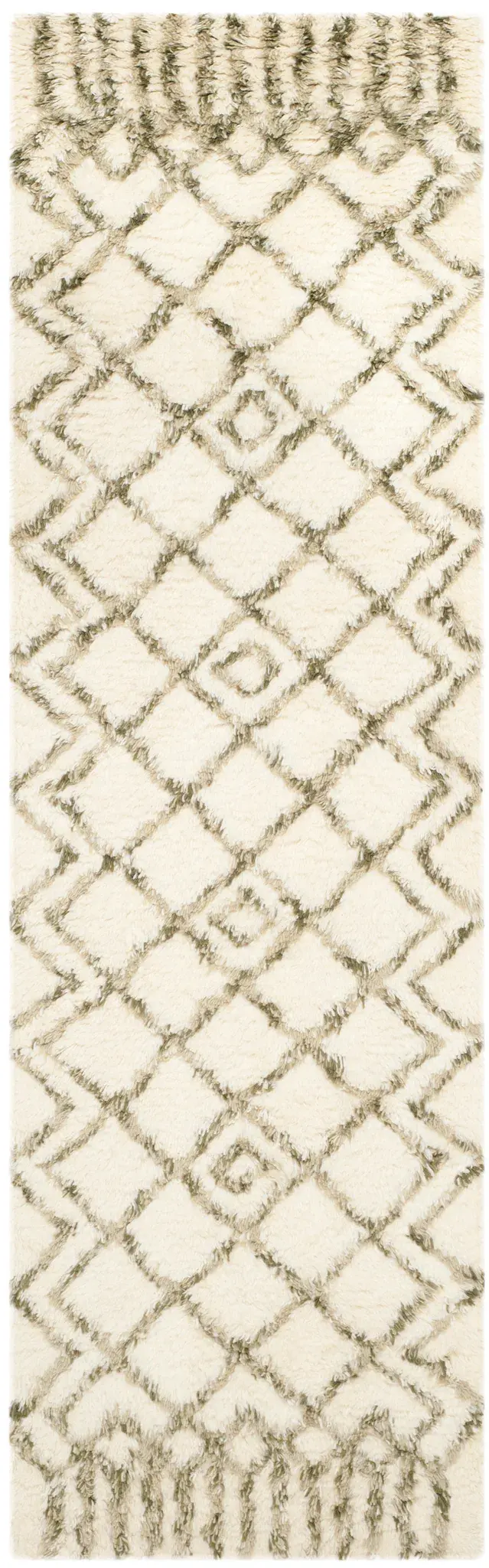 Casablanca Bordered Trellis Hand-Tufted Shag Rug