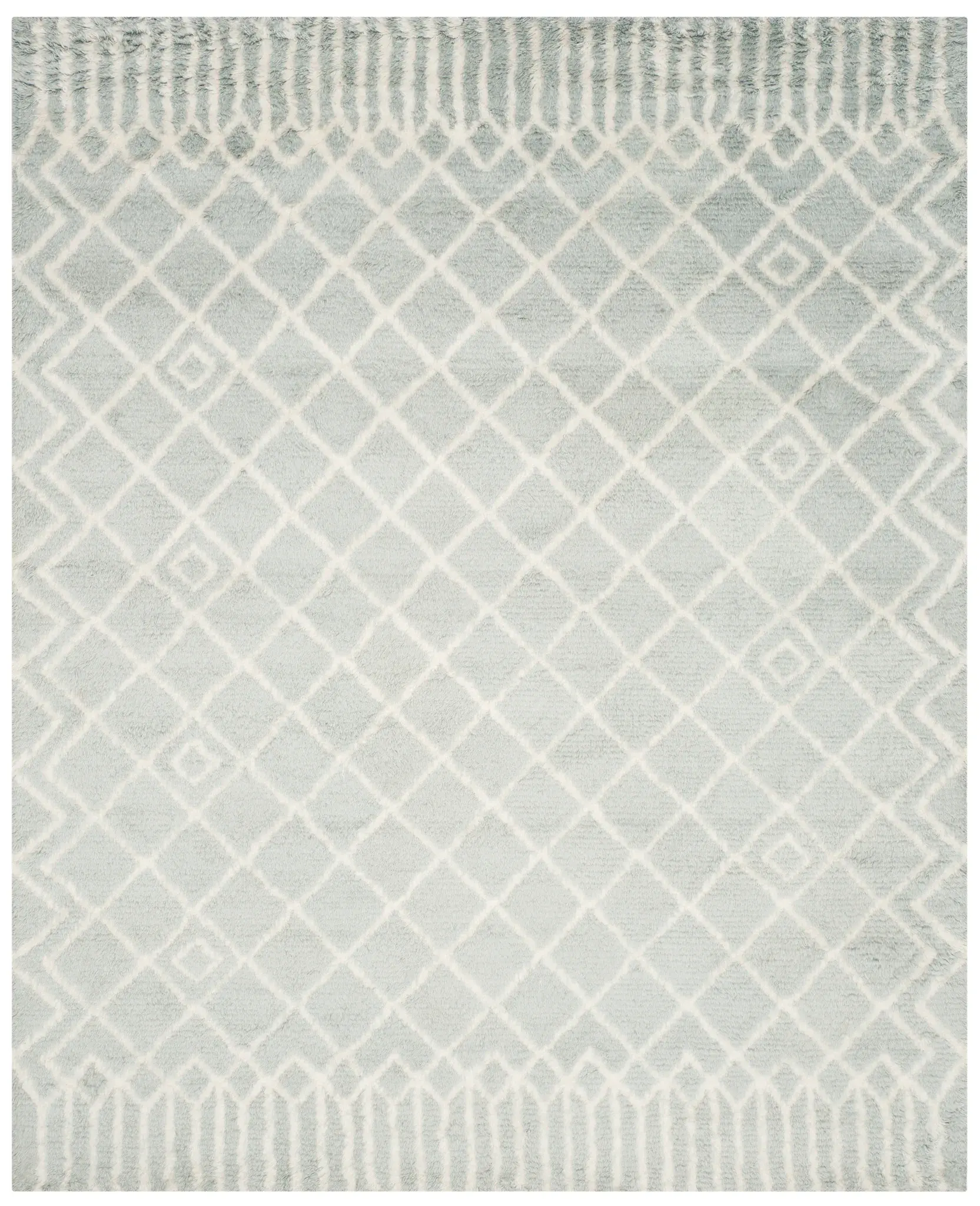 Casablanca Bordered Trellis Hand-Tufted Shag Rug