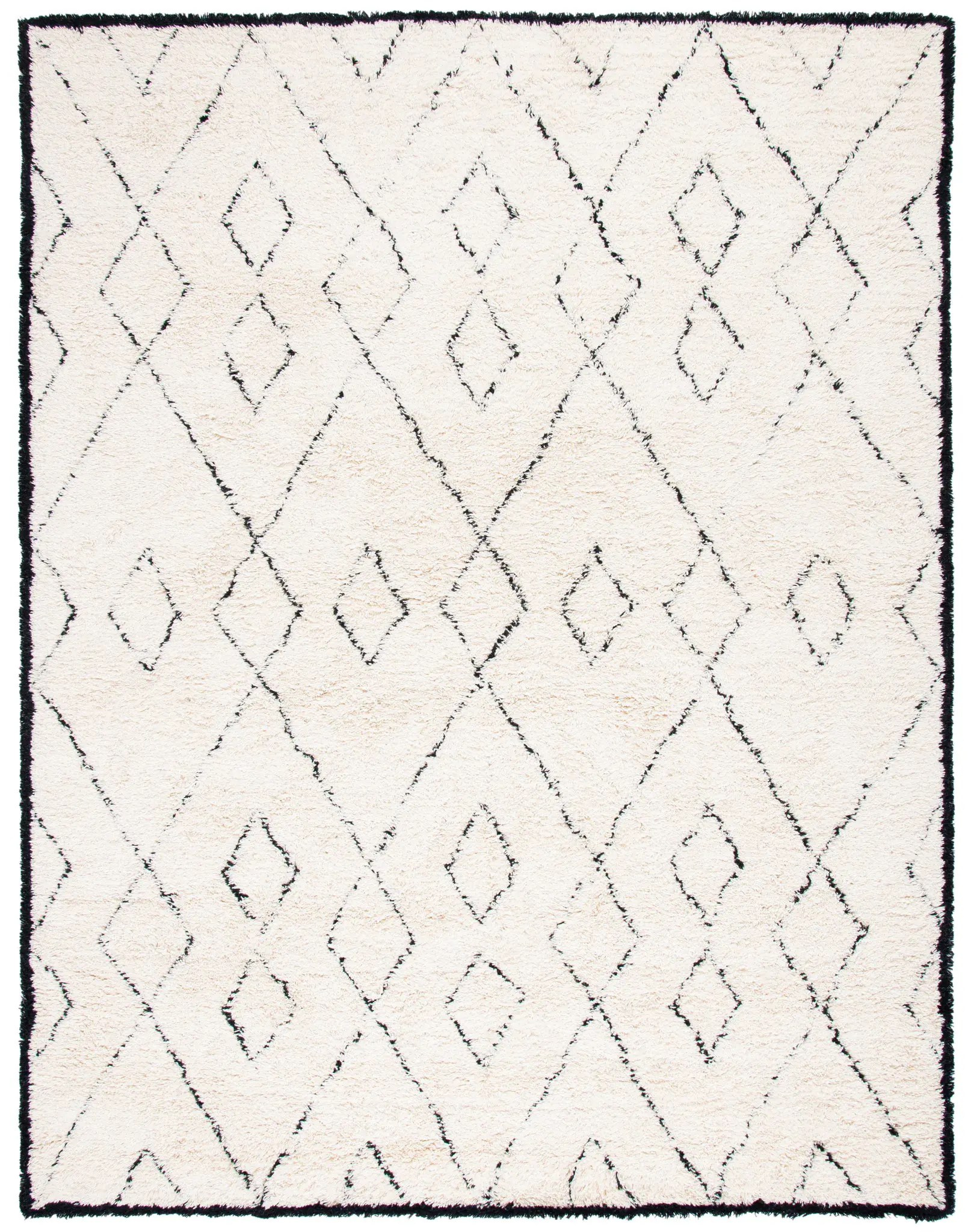Casablanca Nested Diamond Hand-Tufted Shag Wool Rug