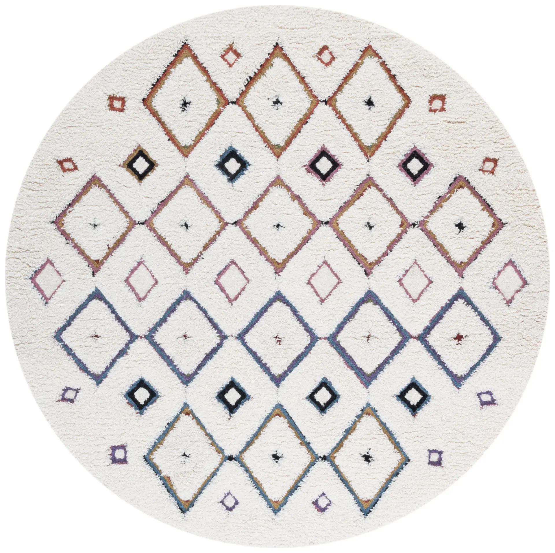 Casablanca Diamond Lattice Hand-Tufted Shag Wool Rug