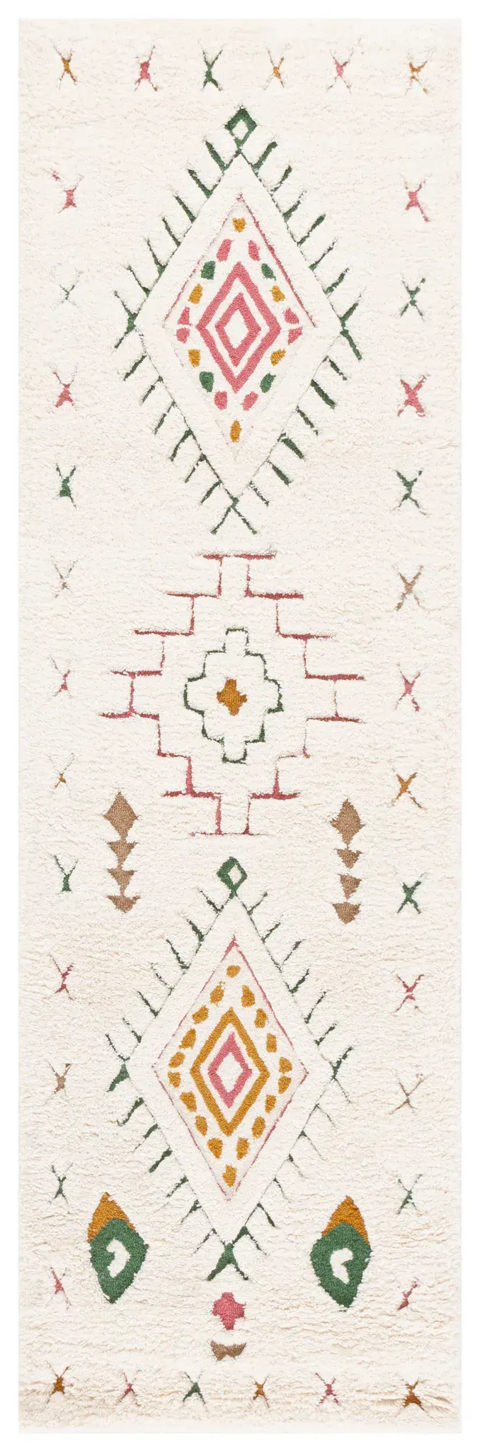 Casablanca Tribal Motif Hand-Tufted Shag Wool Rug