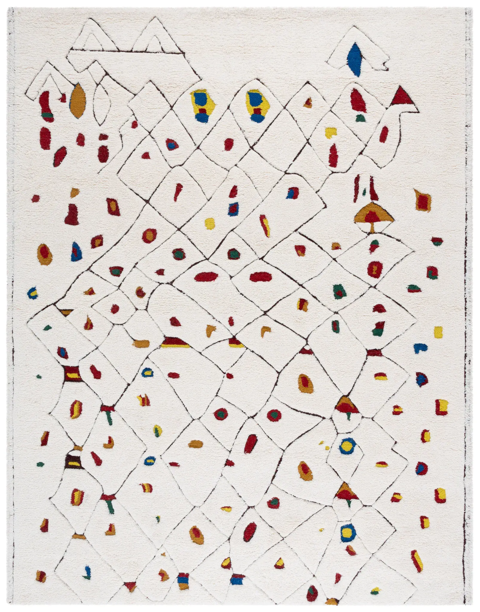 Casablanca Tribal Lattice Hand-Tufted Shag Wool Rug