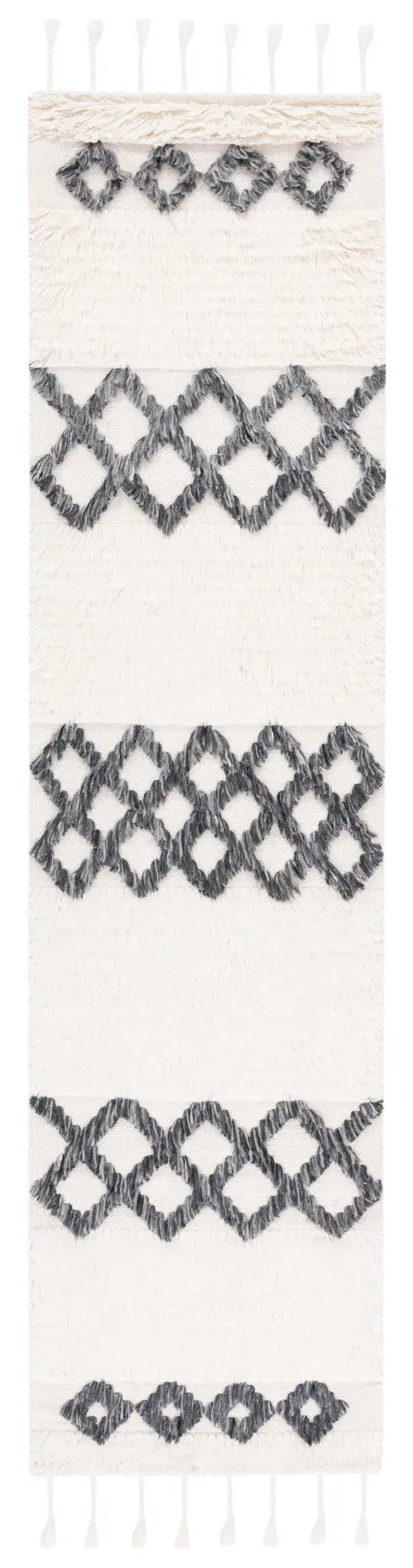 Casablanca Diamond Banded Hand-Loomed Wool Rug