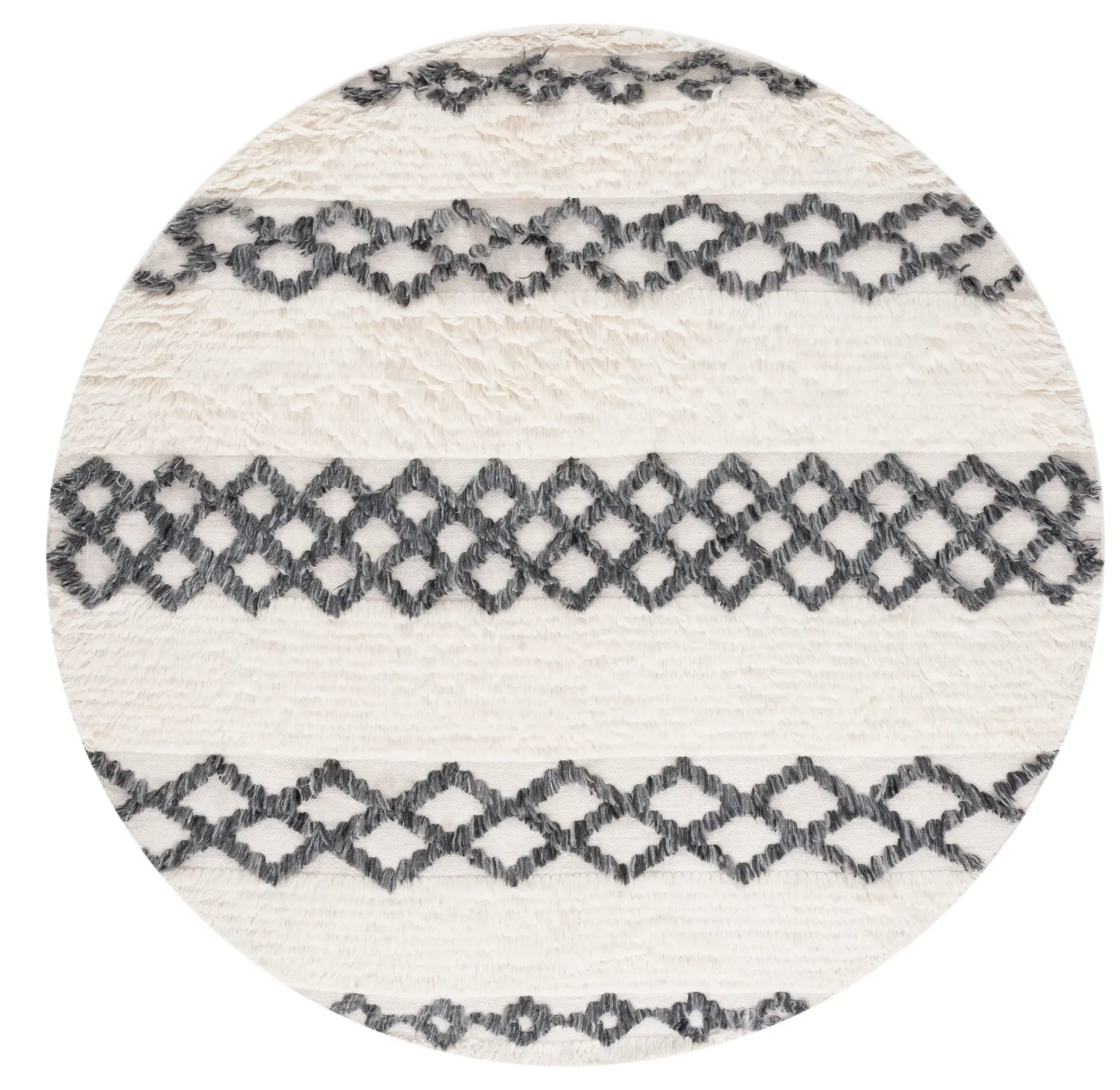 Casablanca Diamond Banded Hand-Loomed Wool Rug