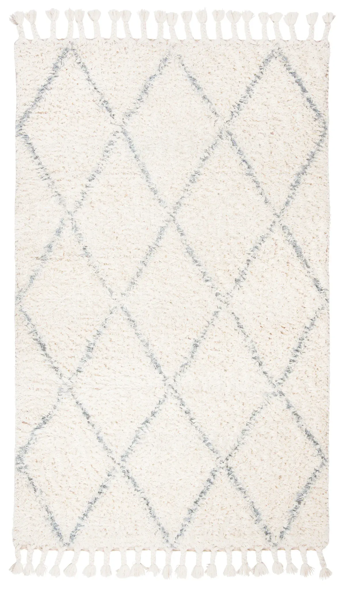 Casablanca Diamond Trellis Hand-Woven Shag Wool Rug