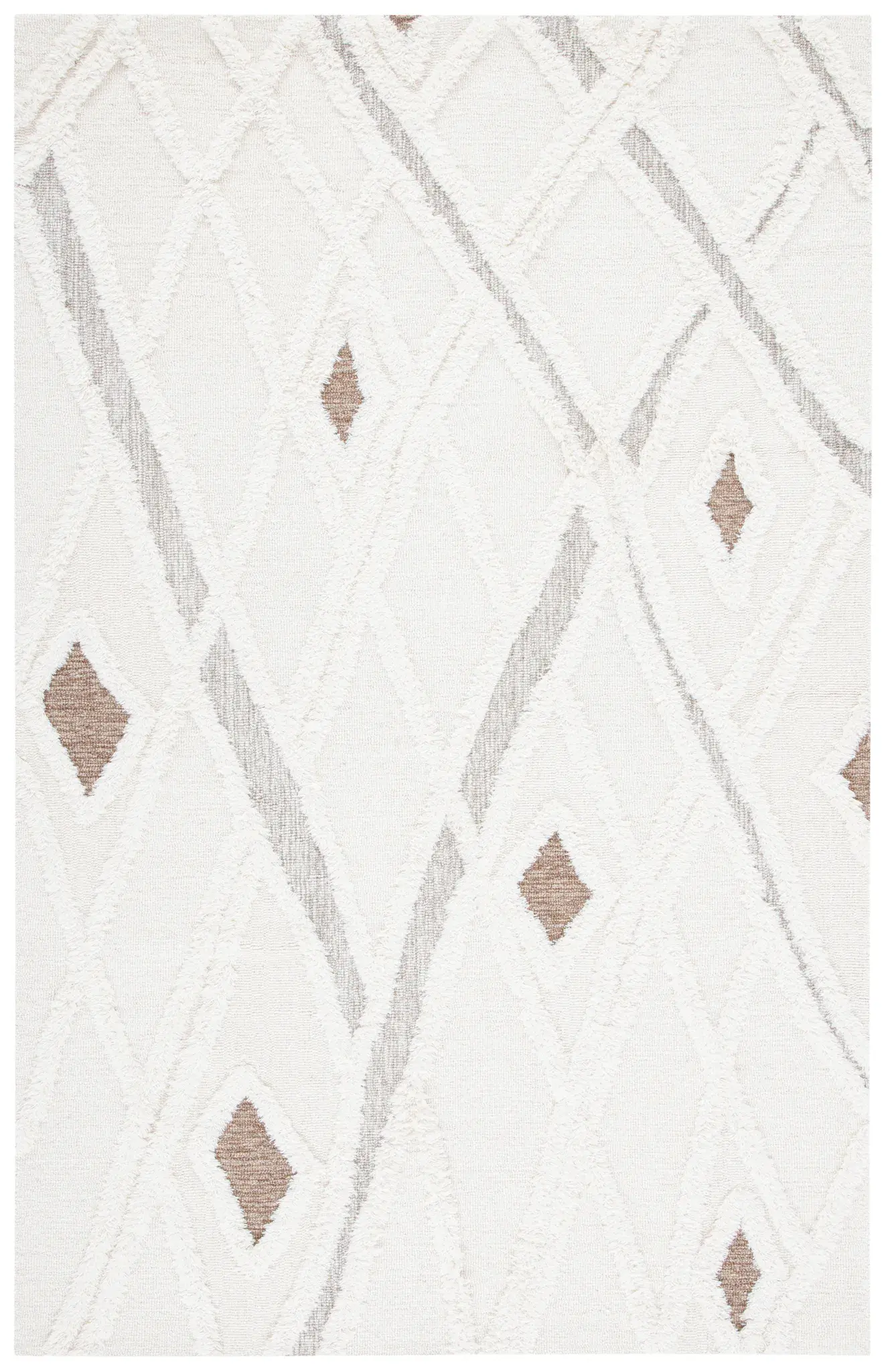 Casablanca Tribal Diamond Hand-Tufted Shag Wool Rug
