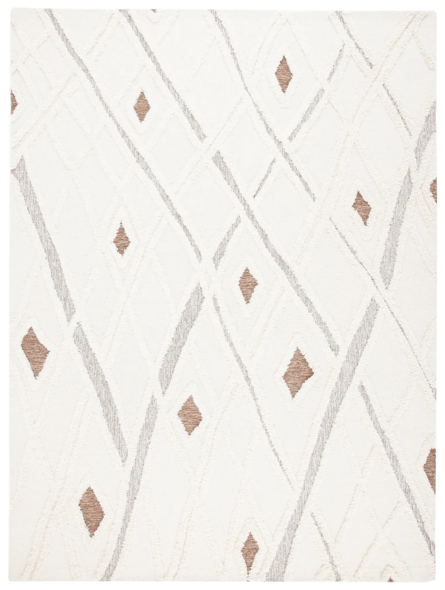 Casablanca Tribal Diamond Hand-Tufted Shag Wool Rug
