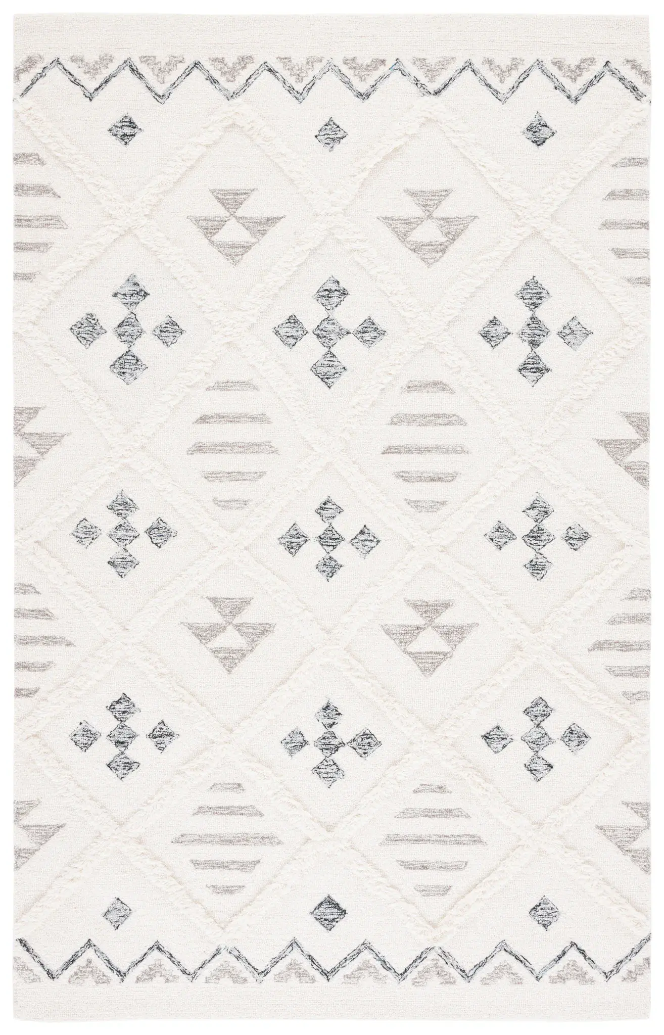 Casablanca Tribal Motif Trellis Hand-Tufted Wool Rug