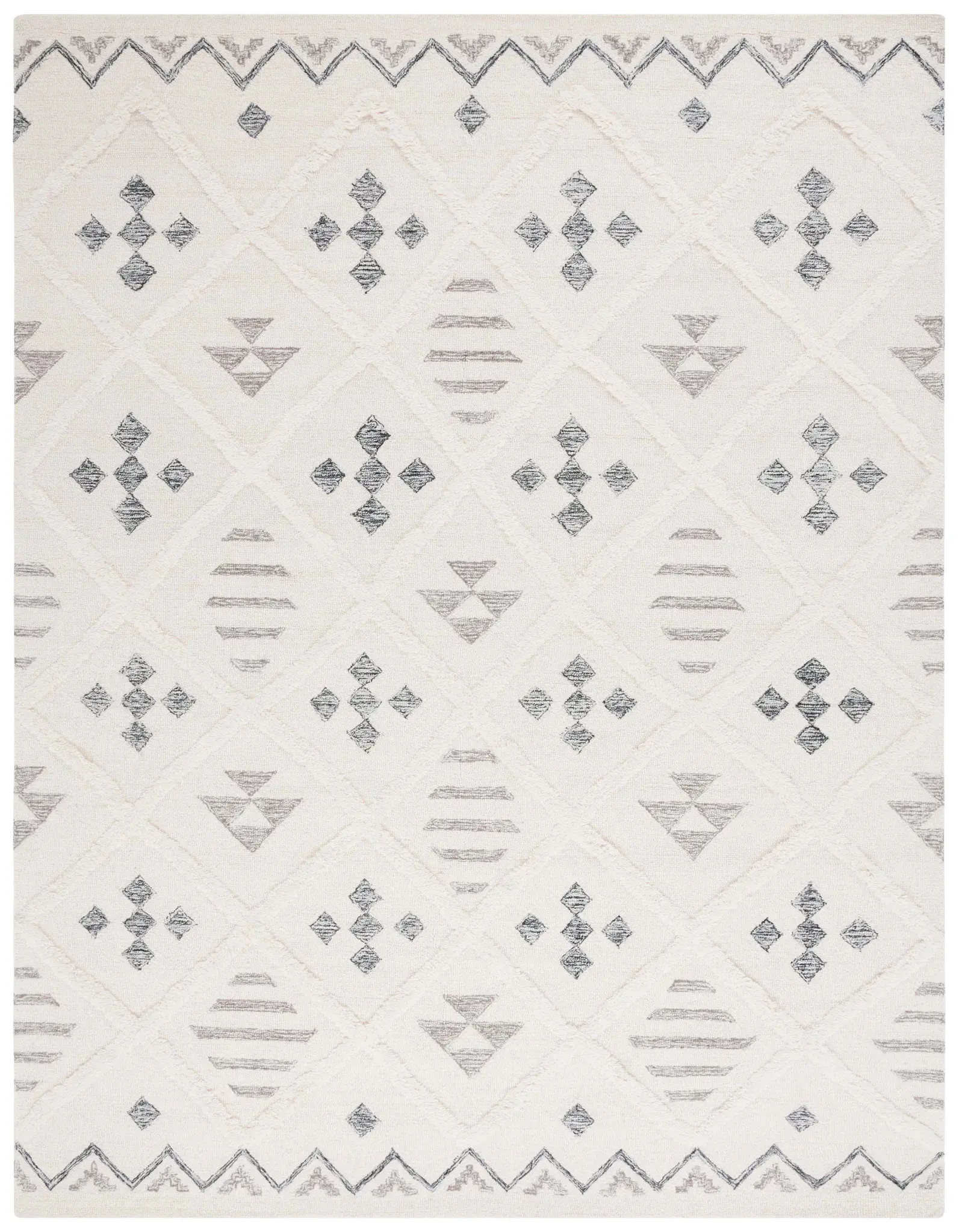 Casablanca Tribal Motif Trellis Hand-Tufted Wool Rug