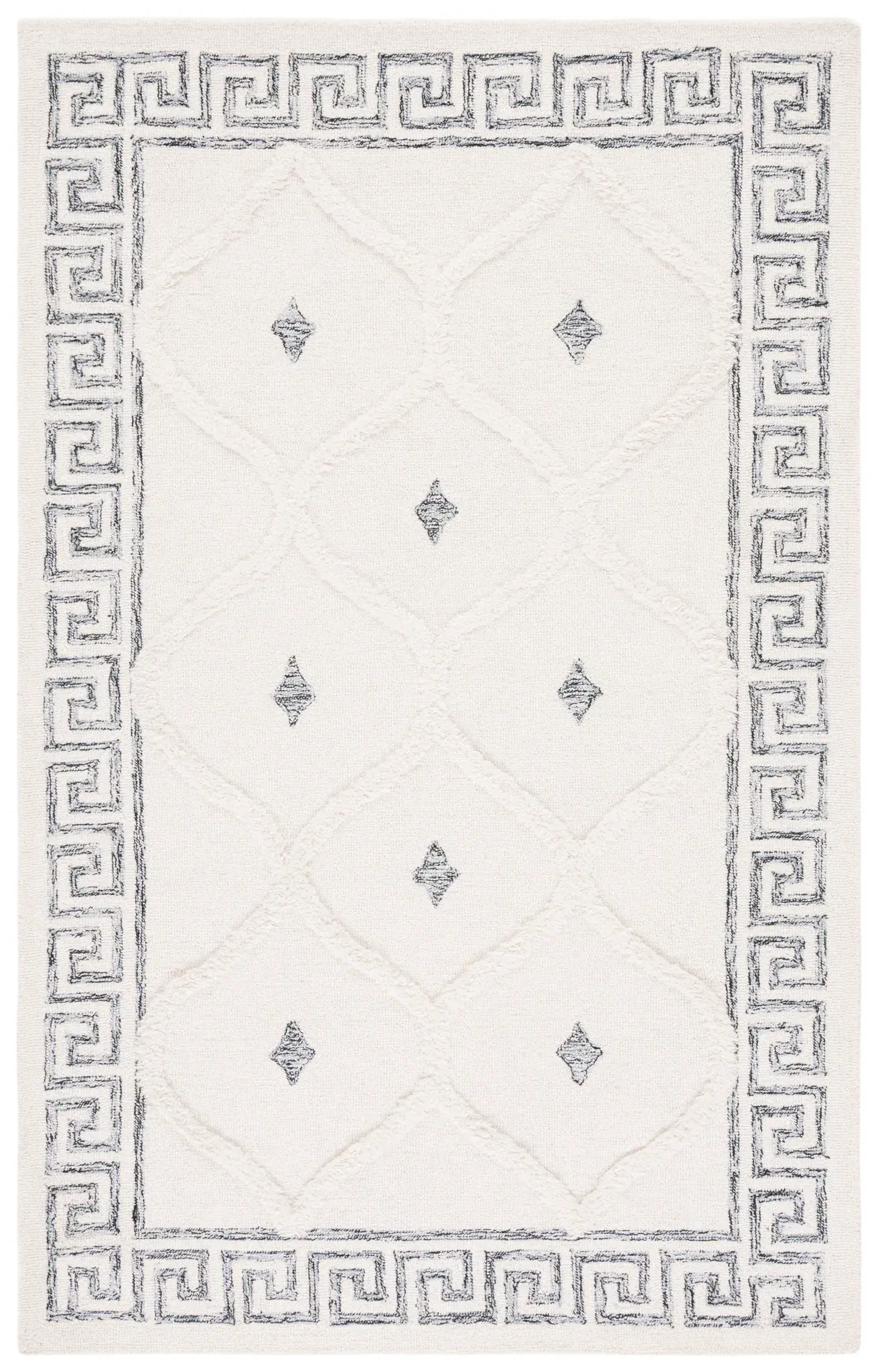 Casablanca Greek Key Ogee Hand-Tufted Wool Rug