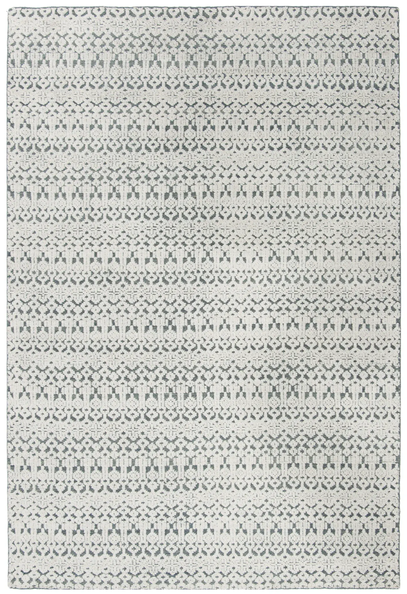 Castilla Banded Geometric Hand-Knotted Wool Rug