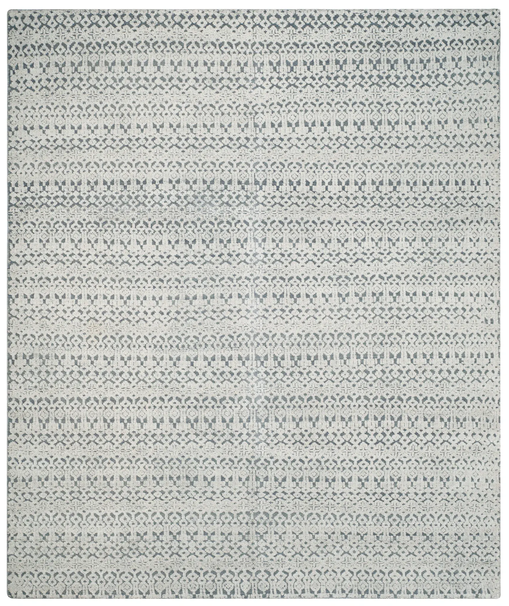 Castilla Banded Geometric Hand-Knotted Wool Rug