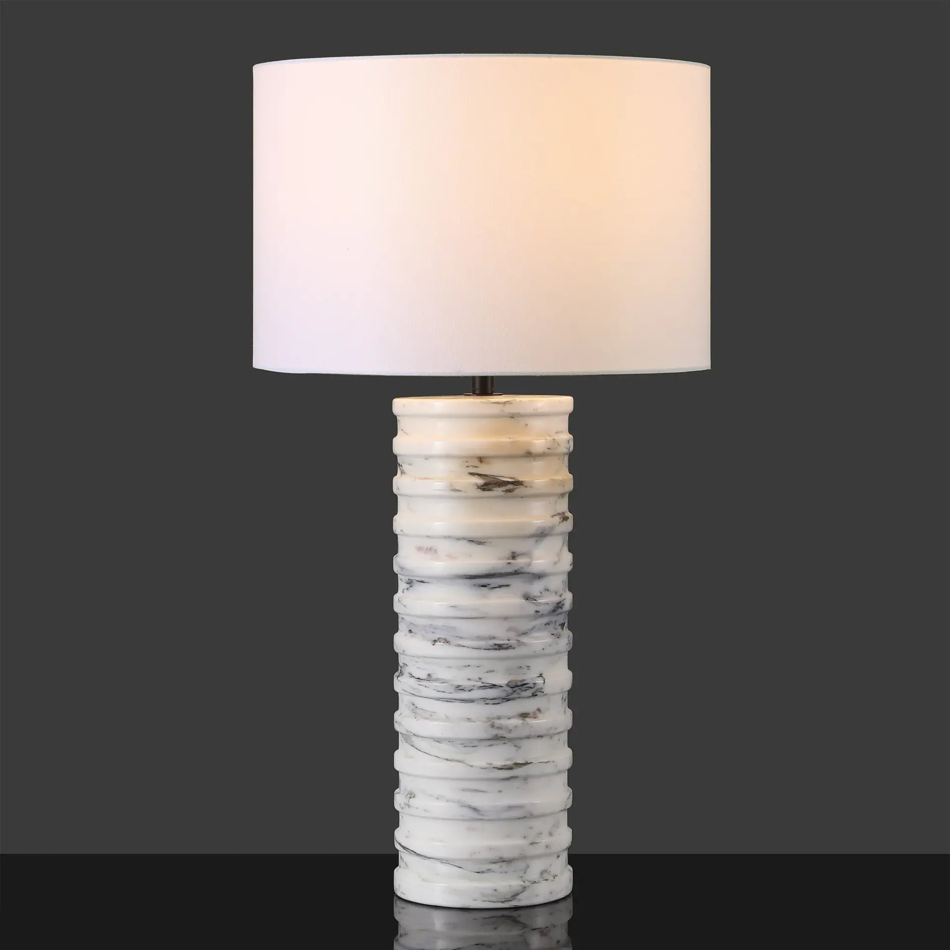 Gizelle Round Marble Table Lamp