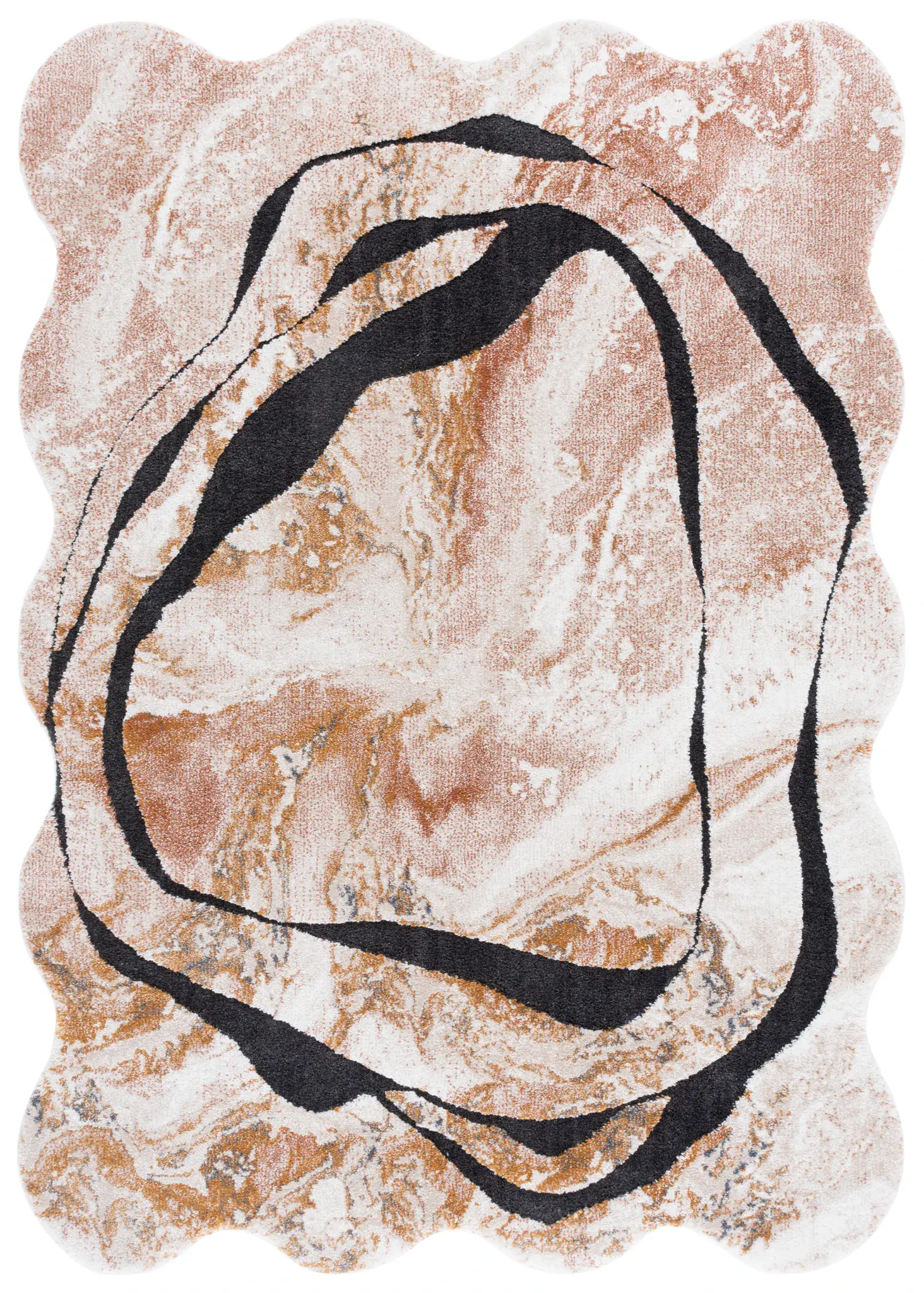 Contour Abstract Scalloped Rug