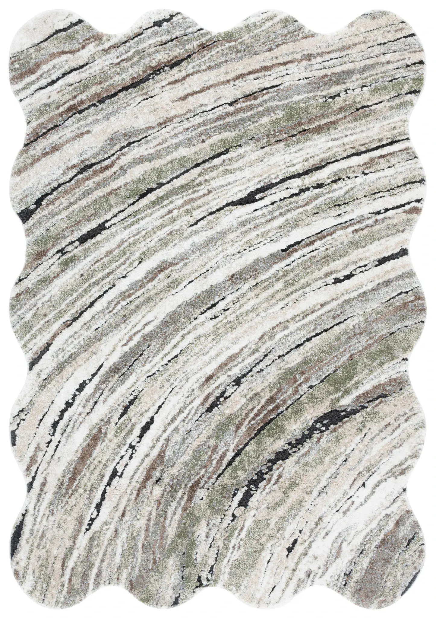 Contour Scalloped Abstract Rug