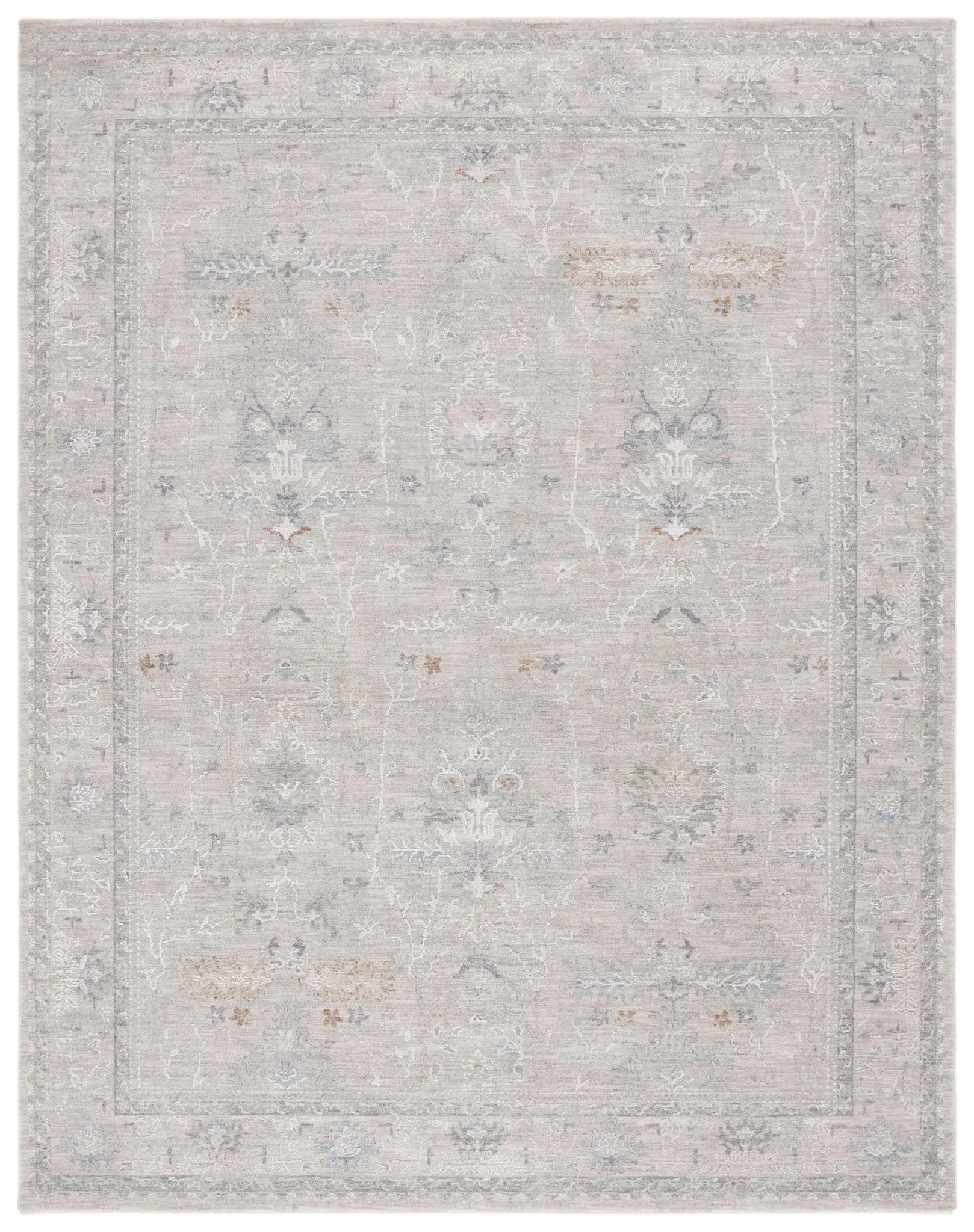 Culture Distressed Floral Border Rug