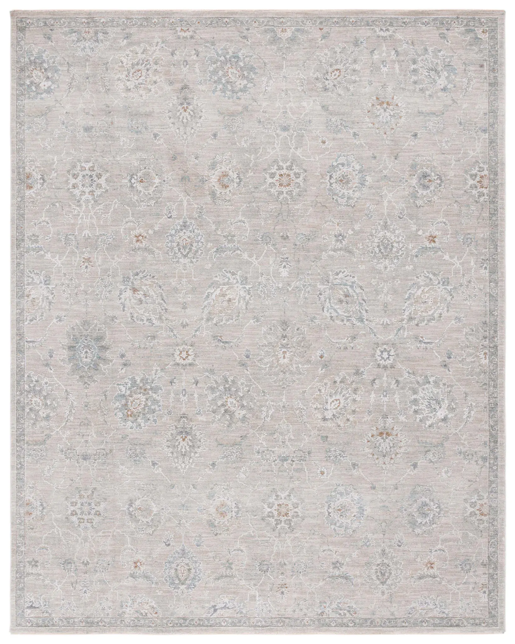 Culture Faded Floral Bordered Rug