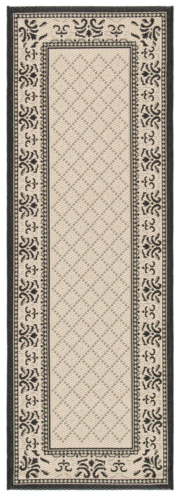 Courtyard Scroll Bordered Outdoor Rug