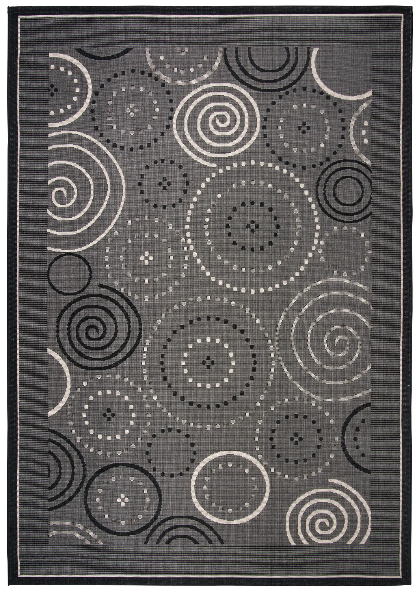 Courtyard Spiral And Ring Outdoor Rug