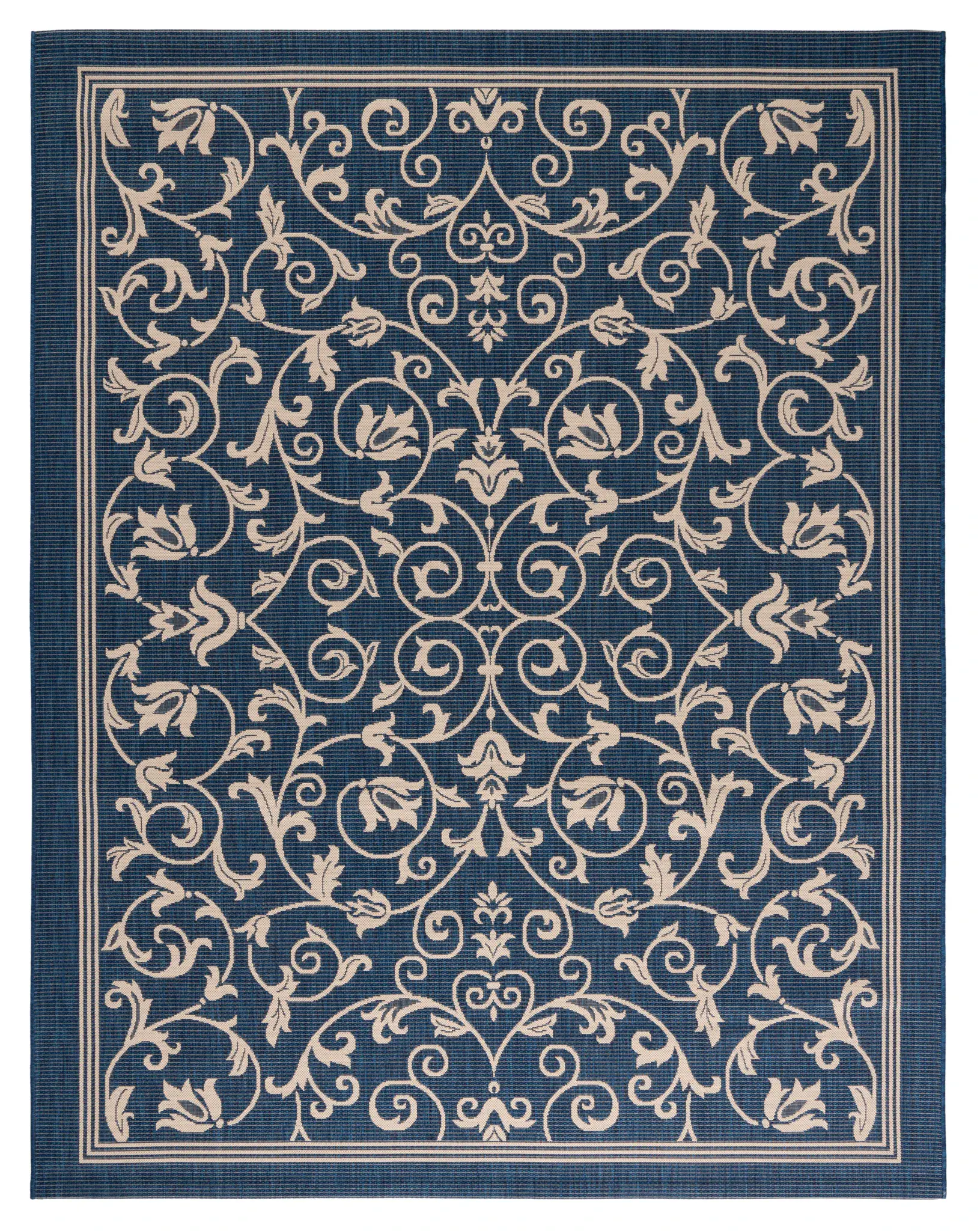 Courtyard Botanical Scroll Outdoor Rug